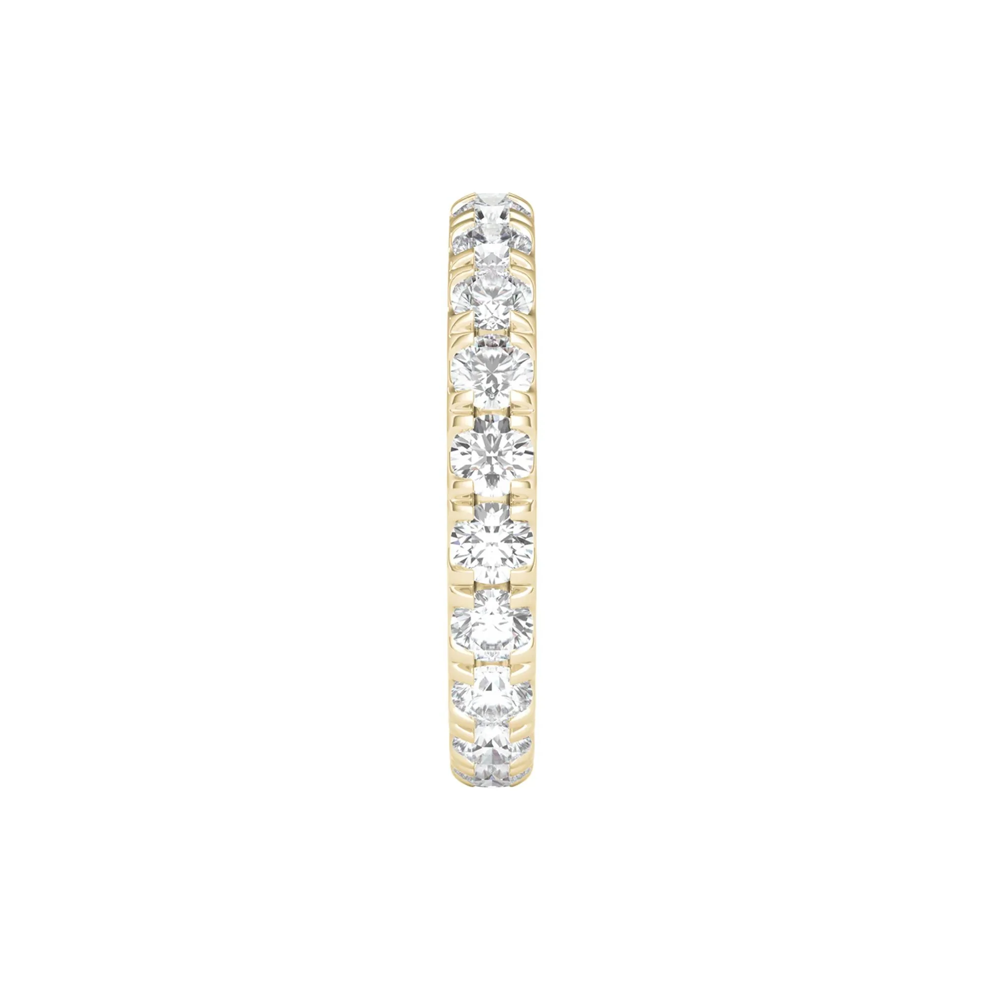 2 CT. Tw. Diamond Wedding Band Ring with Eternity Setting 14K Yellow Gold Round Brilliant Cut Size 8.5 2mm - Image 3