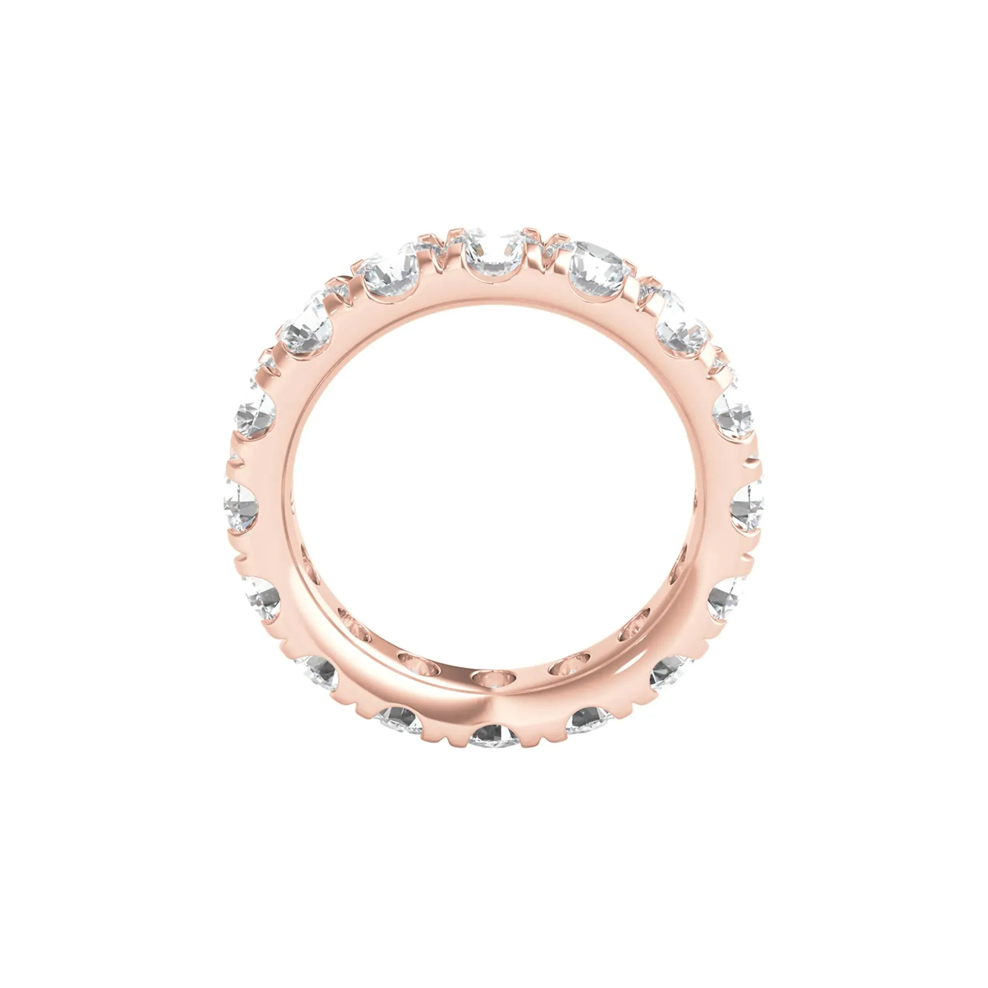 5 CT. Tw. Lab Grown Diamond Comfort Fit Eternity Band Ring 14K Rose Gold Round Brilliant Cut Size 5.5 2mm - Image 2
