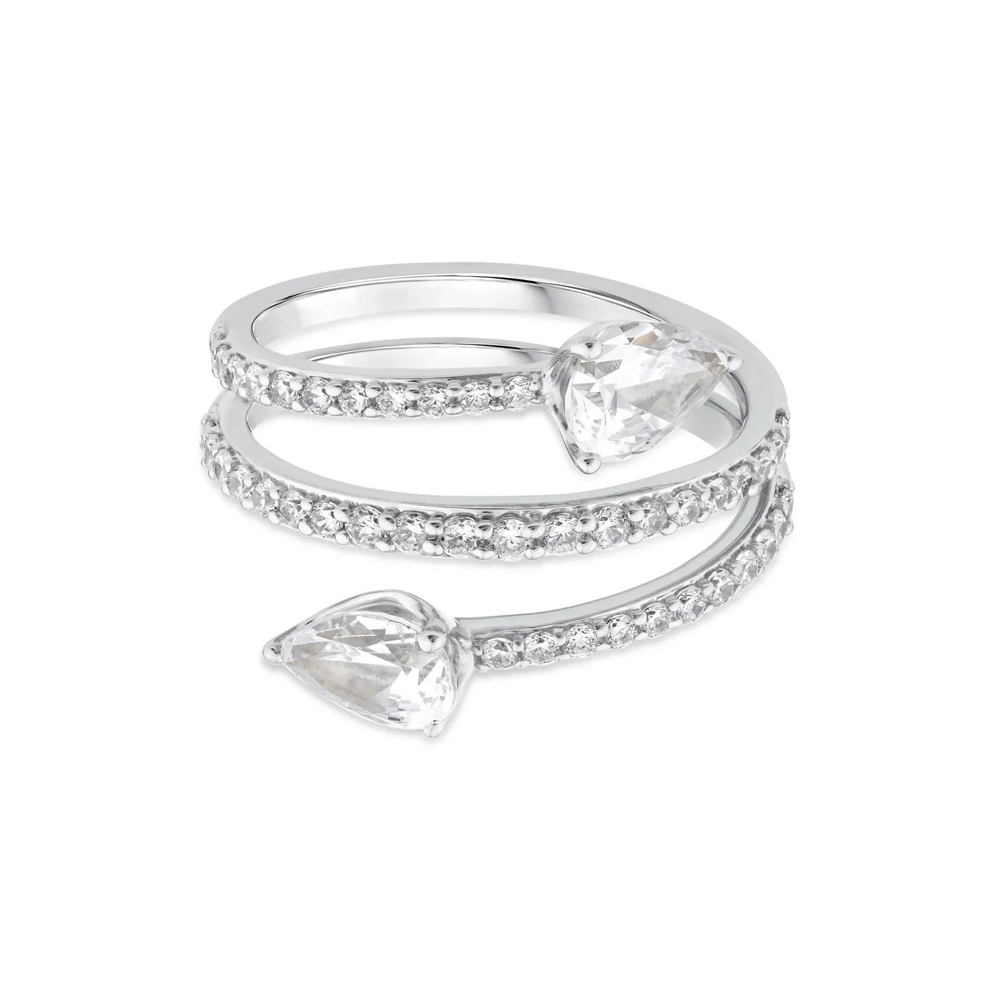 1/2 CT. Tw. Lab Grown Diamond Wrap Ring 10K White Gold Round Brilliant Cut Size 9