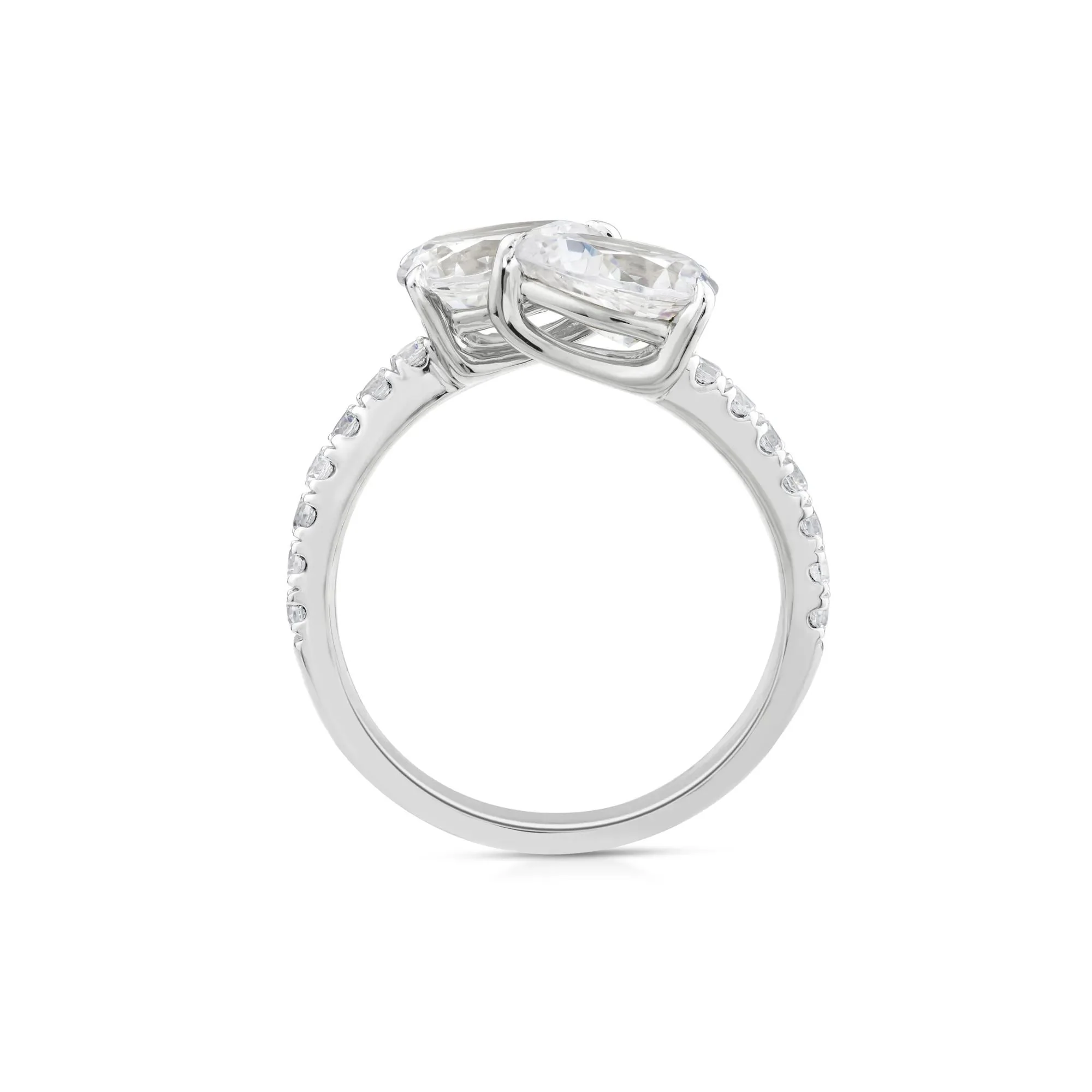 1 3/4 CT. Tw. Lab Grown Diamond Bypass Ring 10K White Gold Round Brilliant Cut Size 6 - Image 2