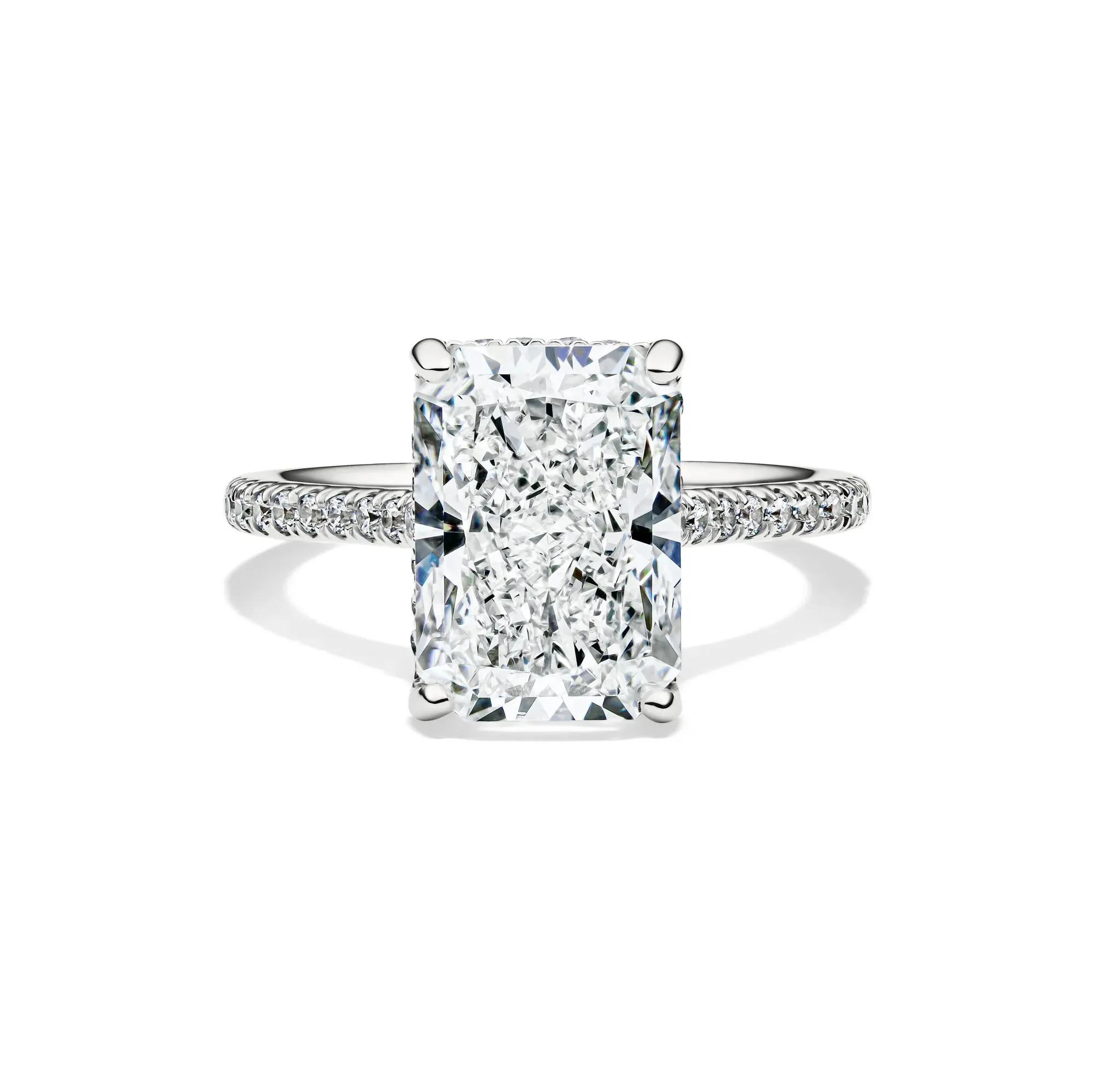 5 1/3 CT. Tw. Lab Grown Radiant-Cut Engagement Ring 14K White Gold Size 6.5 2mm