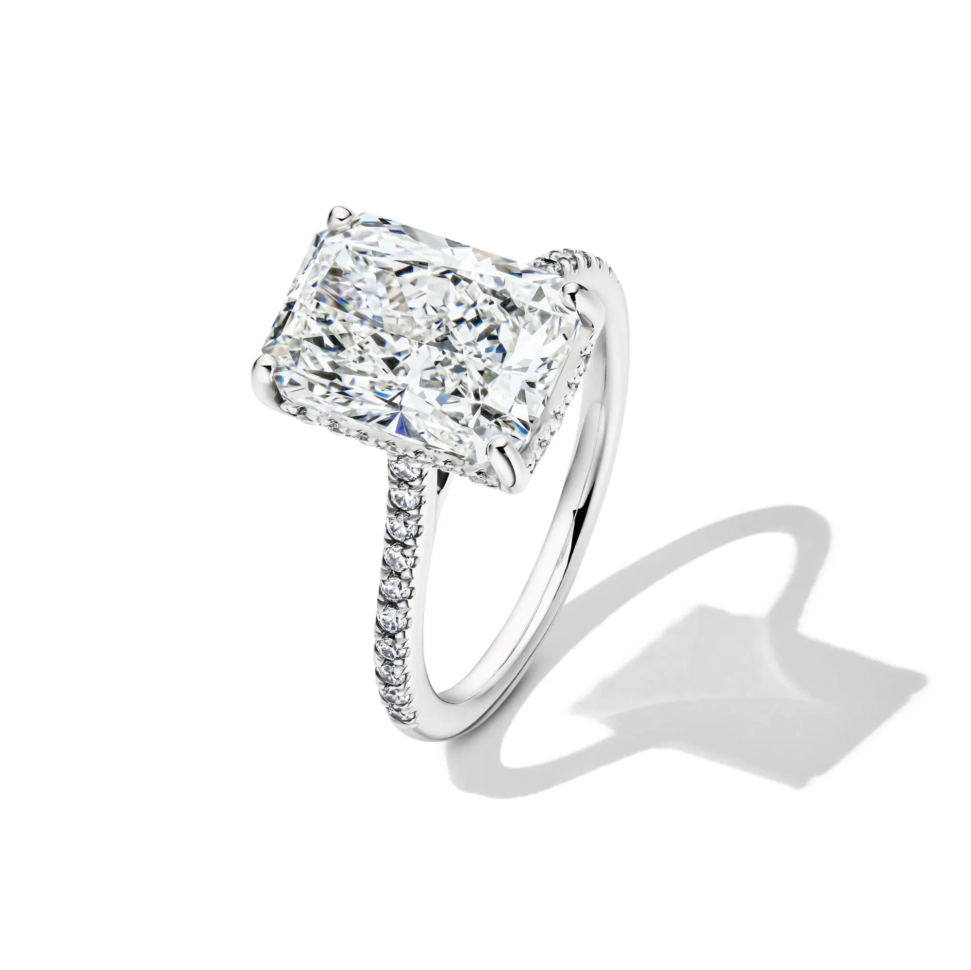5 1/3 CT. Tw. Lab Grown Radiant-Cut Engagement Ring 14K White Gold Size 7 2mm - Image 4