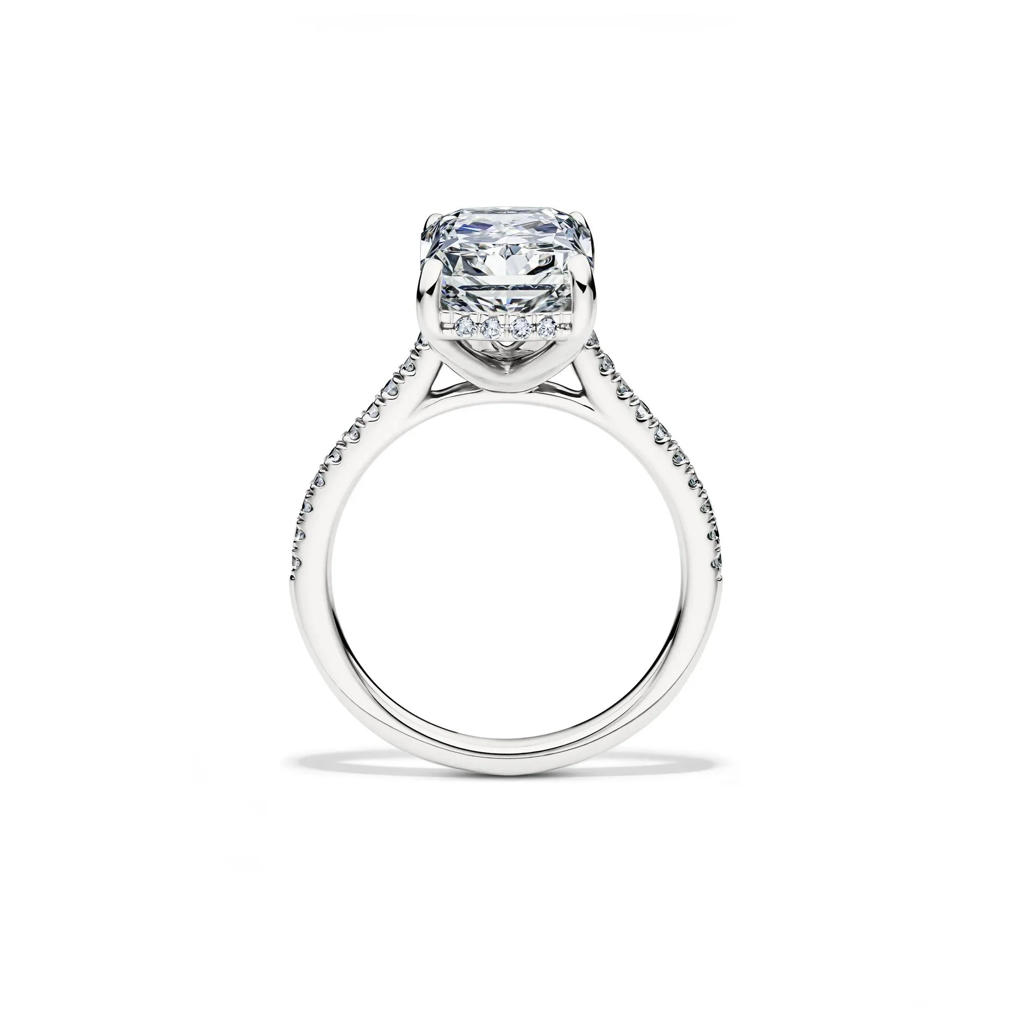 5 1/3 CT. Tw. Lab Grown Radiant-Cut Engagement Ring 14K White Gold Size 7.5 2mm - Image 2