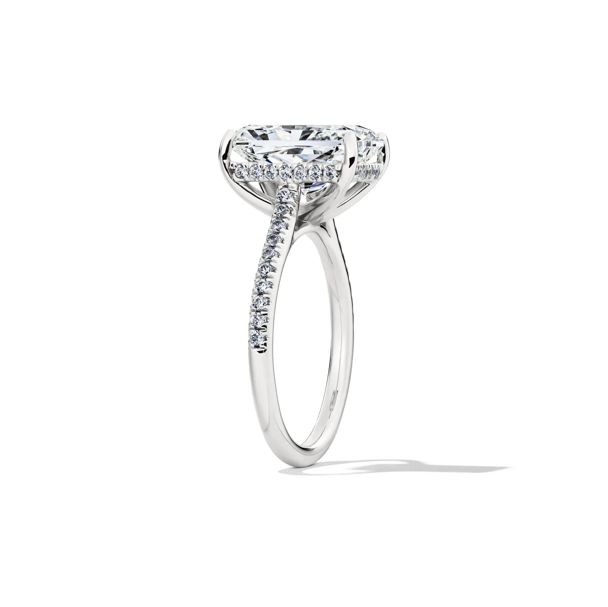 5 1/3 CT. Tw. Lab Grown Radiant-Cut Engagement Ring 14K White Gold Size 7.5 2mm - Image 3