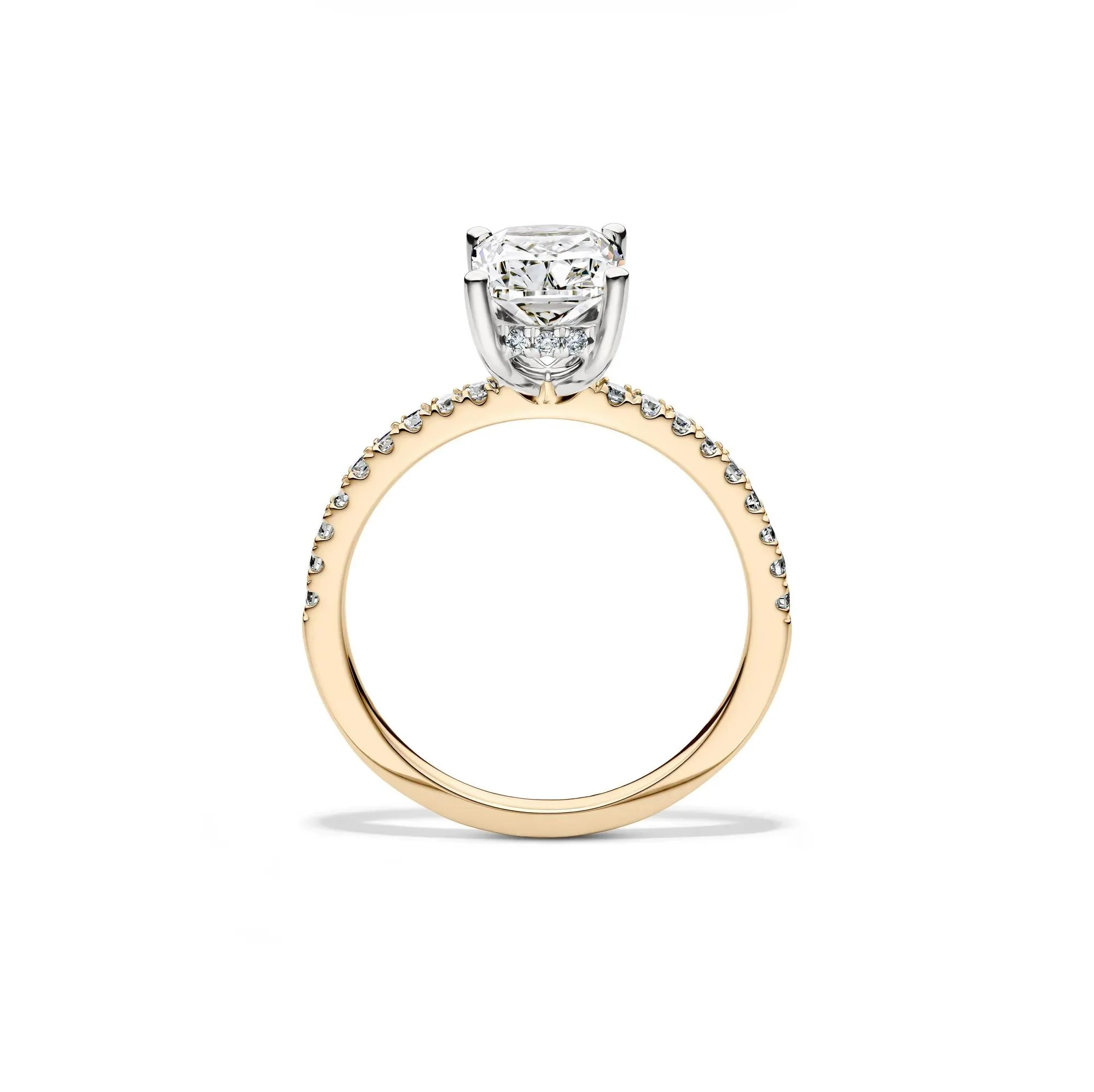 2 1/4 CT. Tw. Lab Grown Diamond Elongated Cushion Engagement Ring 14K Yellow Gold Round Brilliant Cut Size 6.5 - Image 2