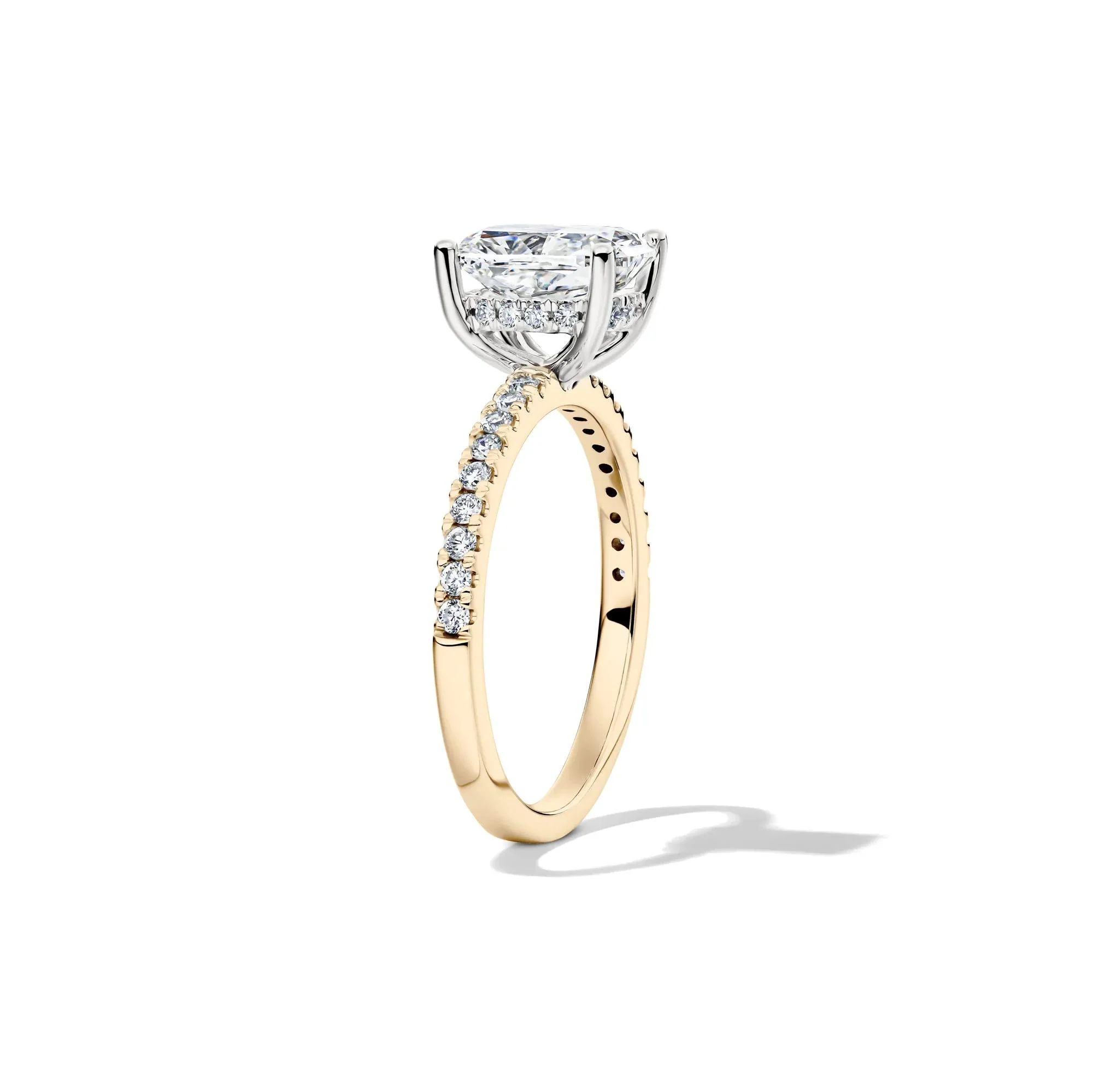 2 1/4 CT. Tw. Lab Grown Diamond Elongated Cushion Engagement Ring 14K Yellow Gold Round Brilliant Cut Size 7.5 - Image 3