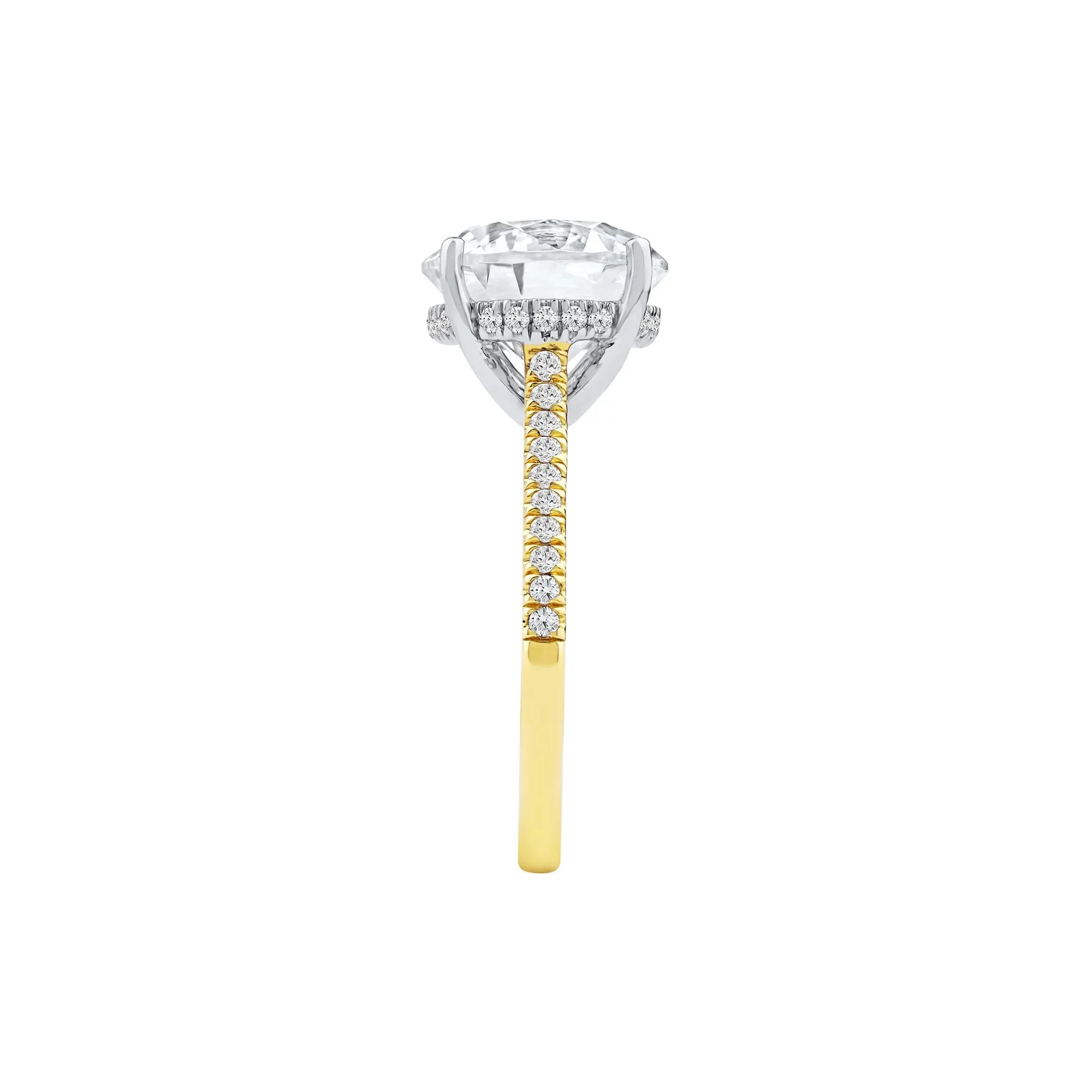 5 1/3 CT. Tw. Lab Grown Diamond Round Engagement Ring 14K Yellow Gold Round Brilliant Cut Size 6 2mm - Image 3