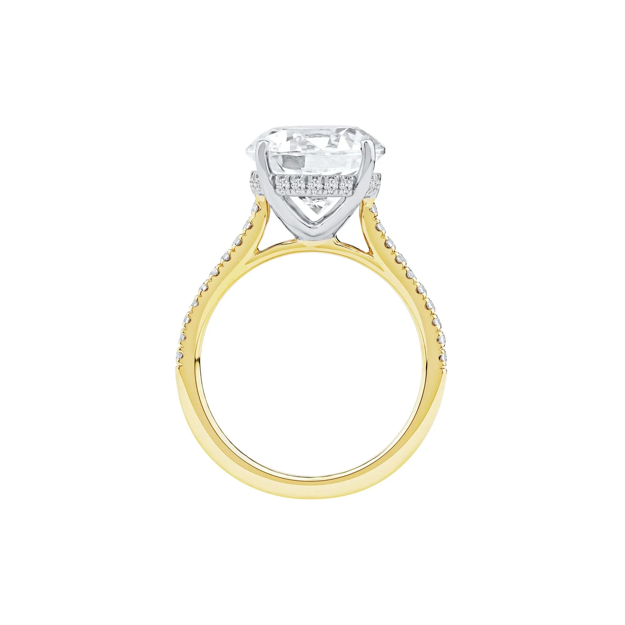 5 1/3 CT. Tw. Lab Grown Diamond Round Engagement Ring 14K Yellow Gold Round Brilliant Cut Size 9 2mm - Image 2