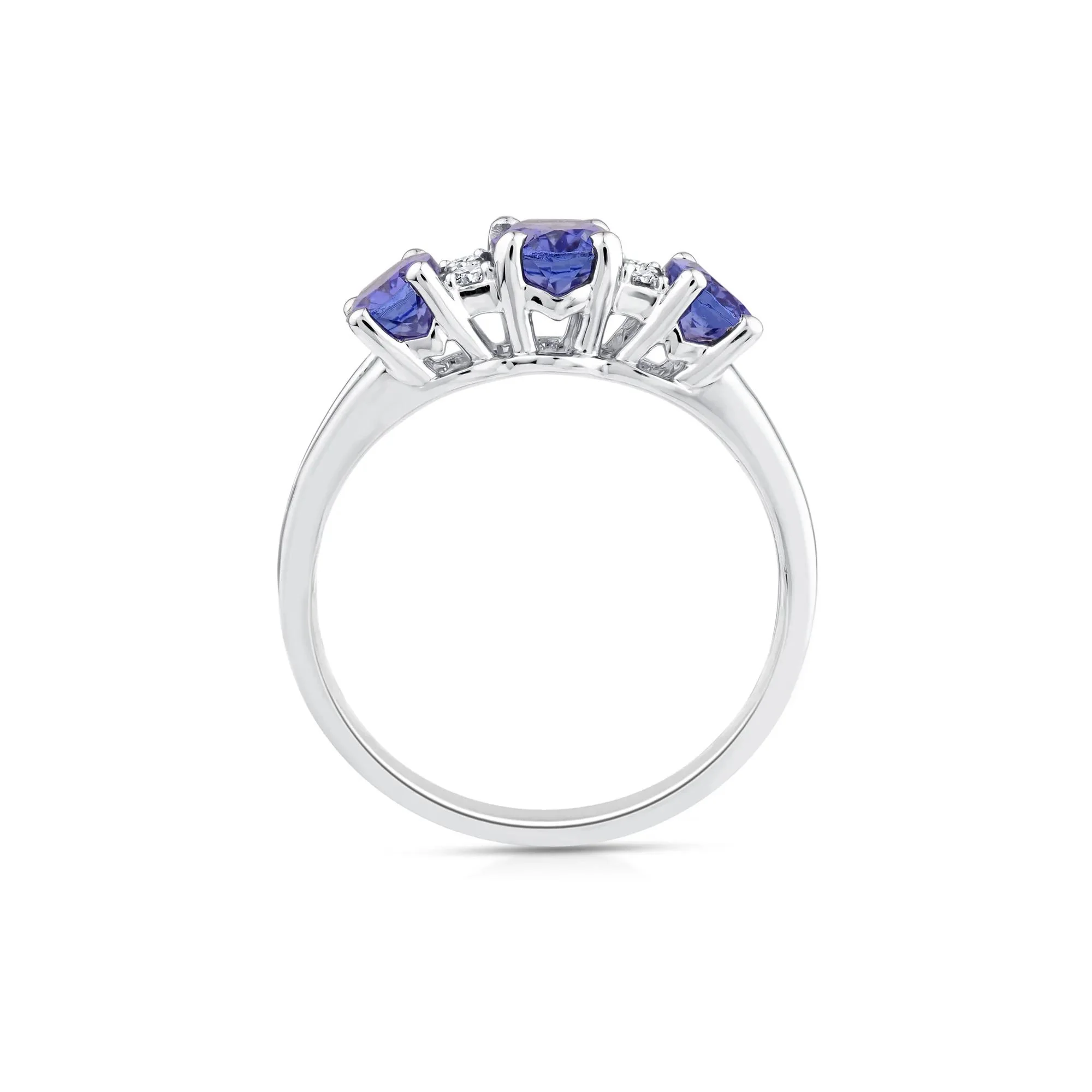 1/10 CT. Tw. Tanzanite and Diamond Ring 10K White Gold Round Brilliant Cut Size 6 7mm - Image 2