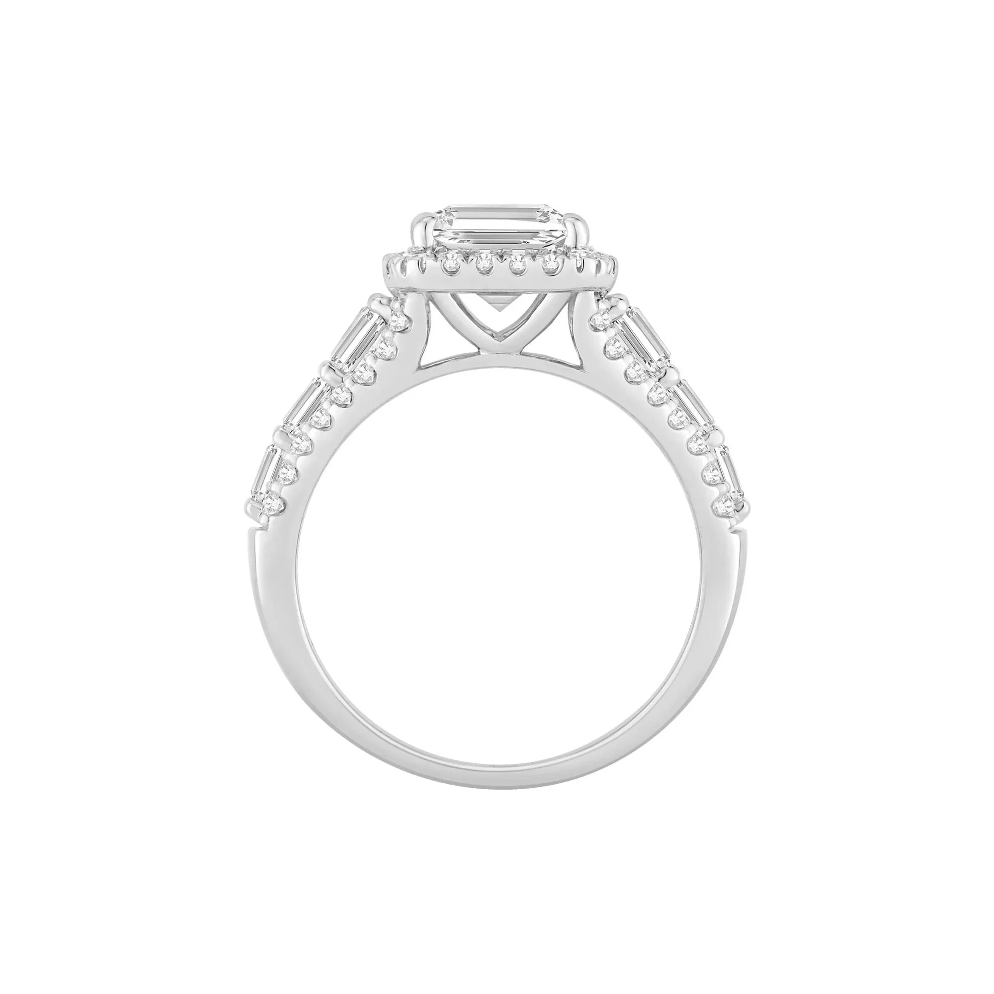 4 1/4 CT. Tw. Lab Grown Diamond Emerald-Cut Ring 14K White Gold Size 7 - Image 2