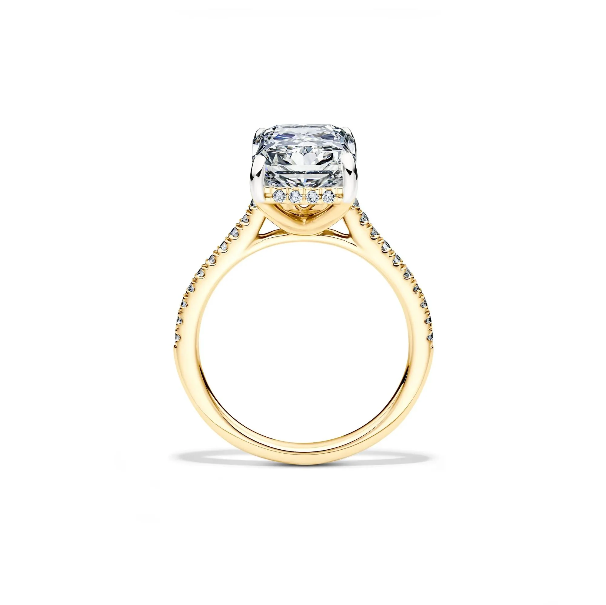 5 1/3 CT. Tw. Lab Grown Radiant-Cut Engagement Ring 14K Yellow Gold Size 8 2mm - Image 2
