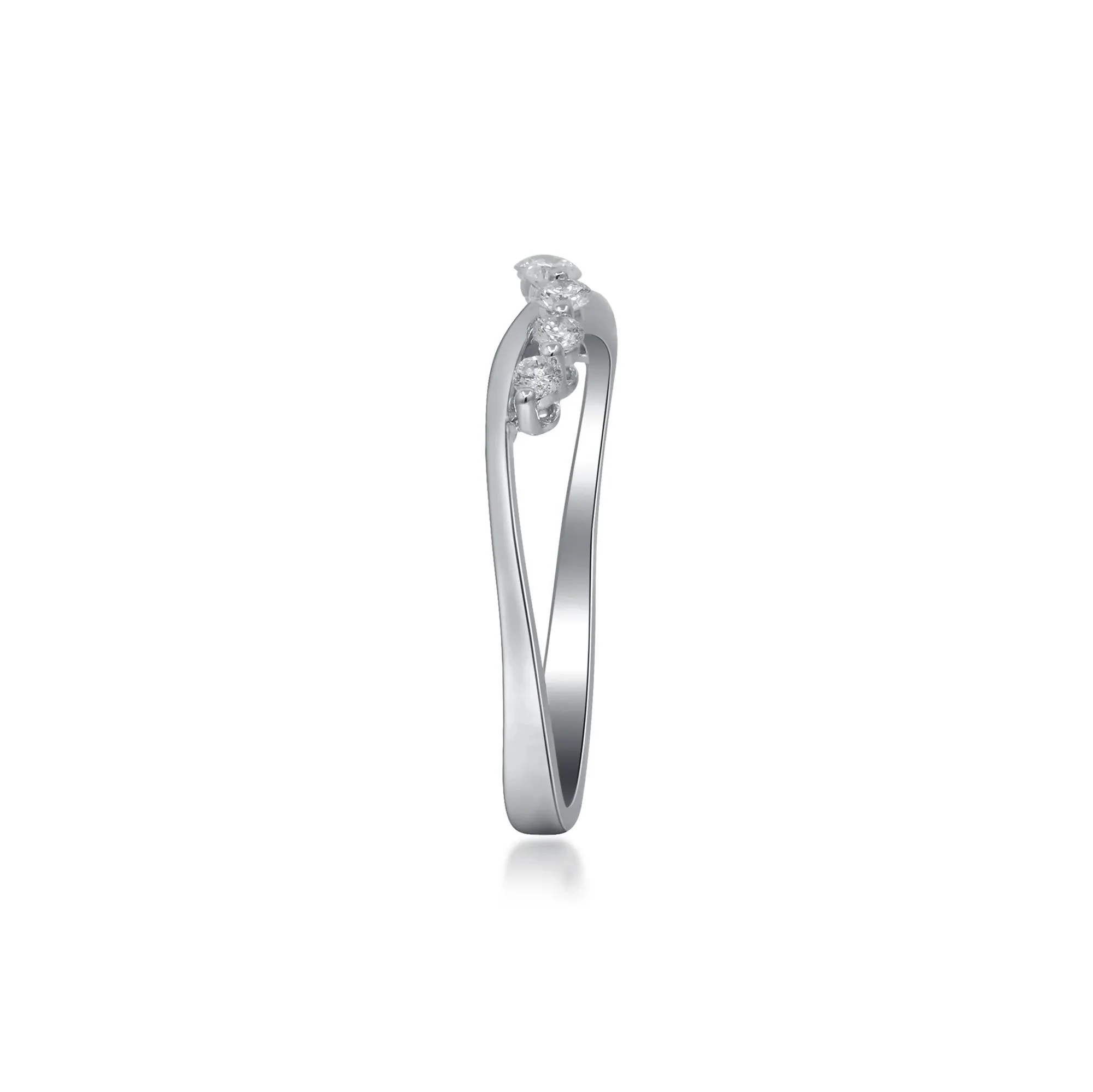 1/5 CT. Tw. Diamond Ring 10K White Gold Round Brilliant Cut Size 10 2mm - Image 3