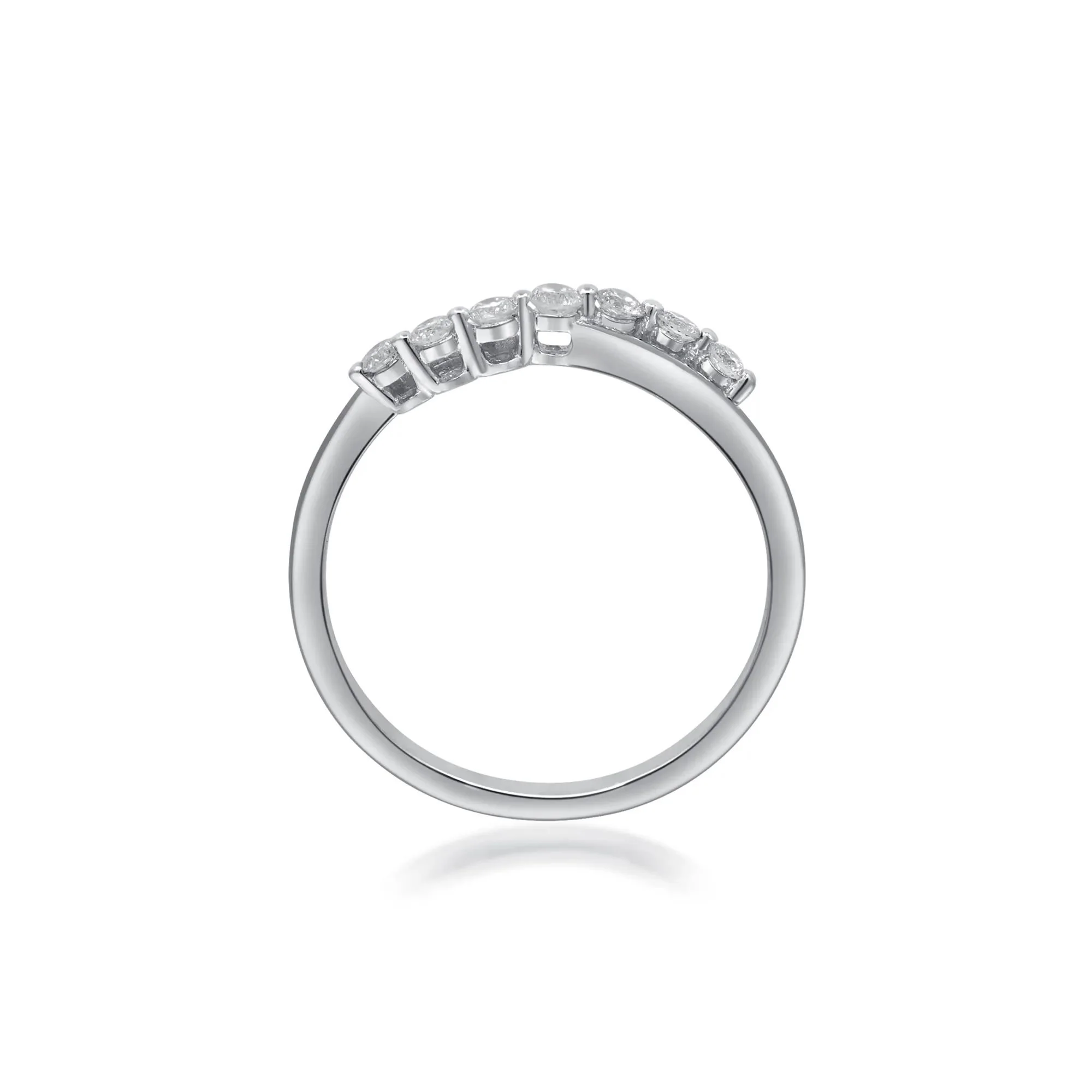 1/5 CT. Tw. Diamond Ring 10K White Gold Round Brilliant Cut Size 5.5 2mm - Image 2