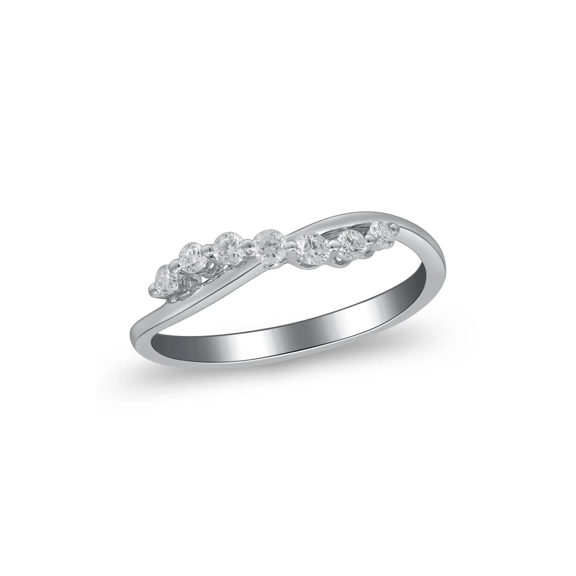 1/5 CT. Tw. Diamond Ring 10K White Gold Round Brilliant Cut Size 6 2mm - Image 5