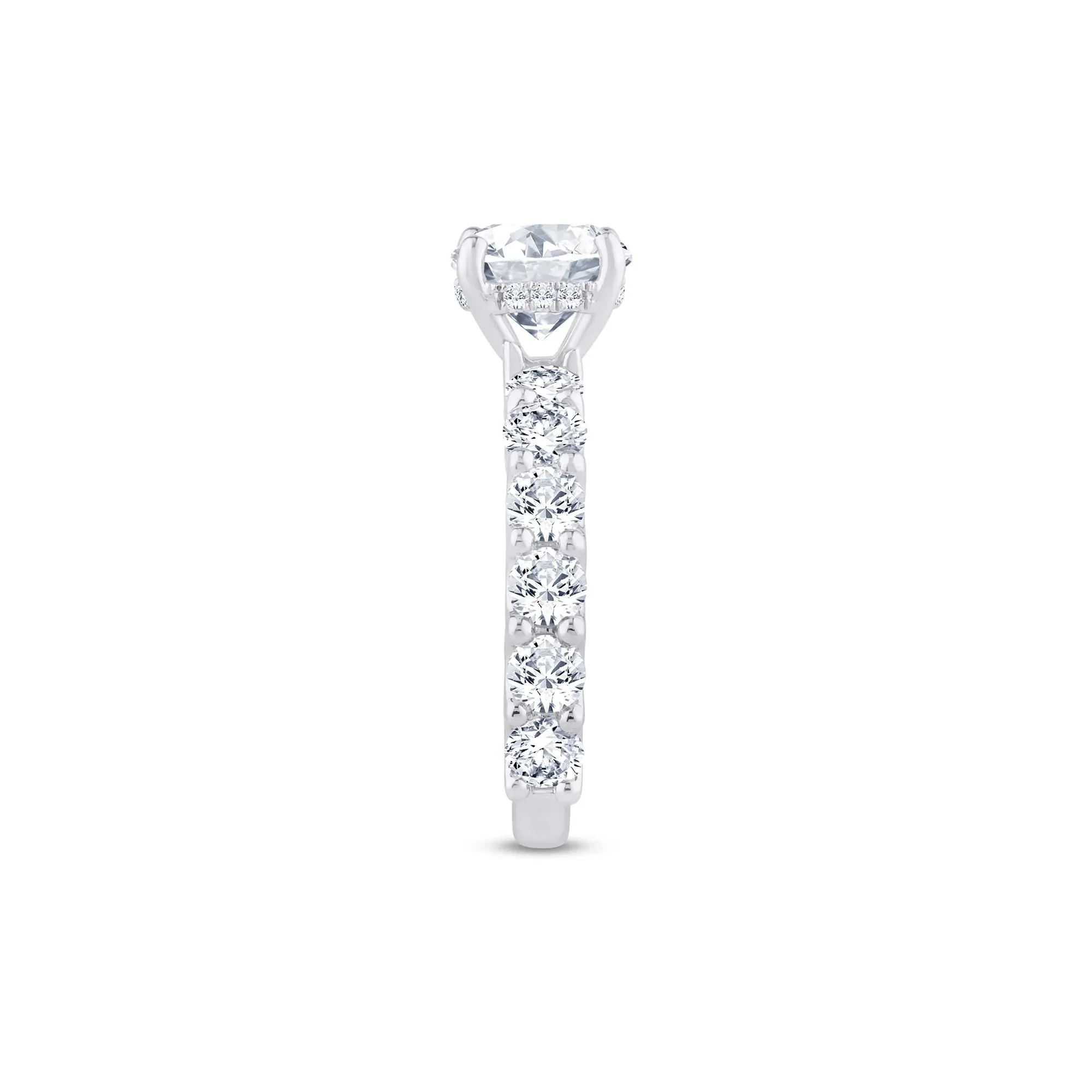 4 CT. Tw. Lab Grown Diamond Round Engagement Ring 14K White Gold Size 6.5 2mm - Image 3