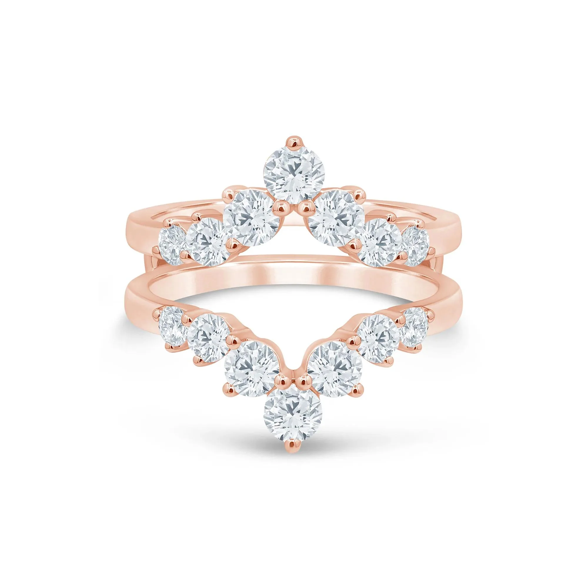 1/2 CT. Tw. Lab Grown Diamond Contour Ring Enhancer 14K Rose Gold Size 6 5mm