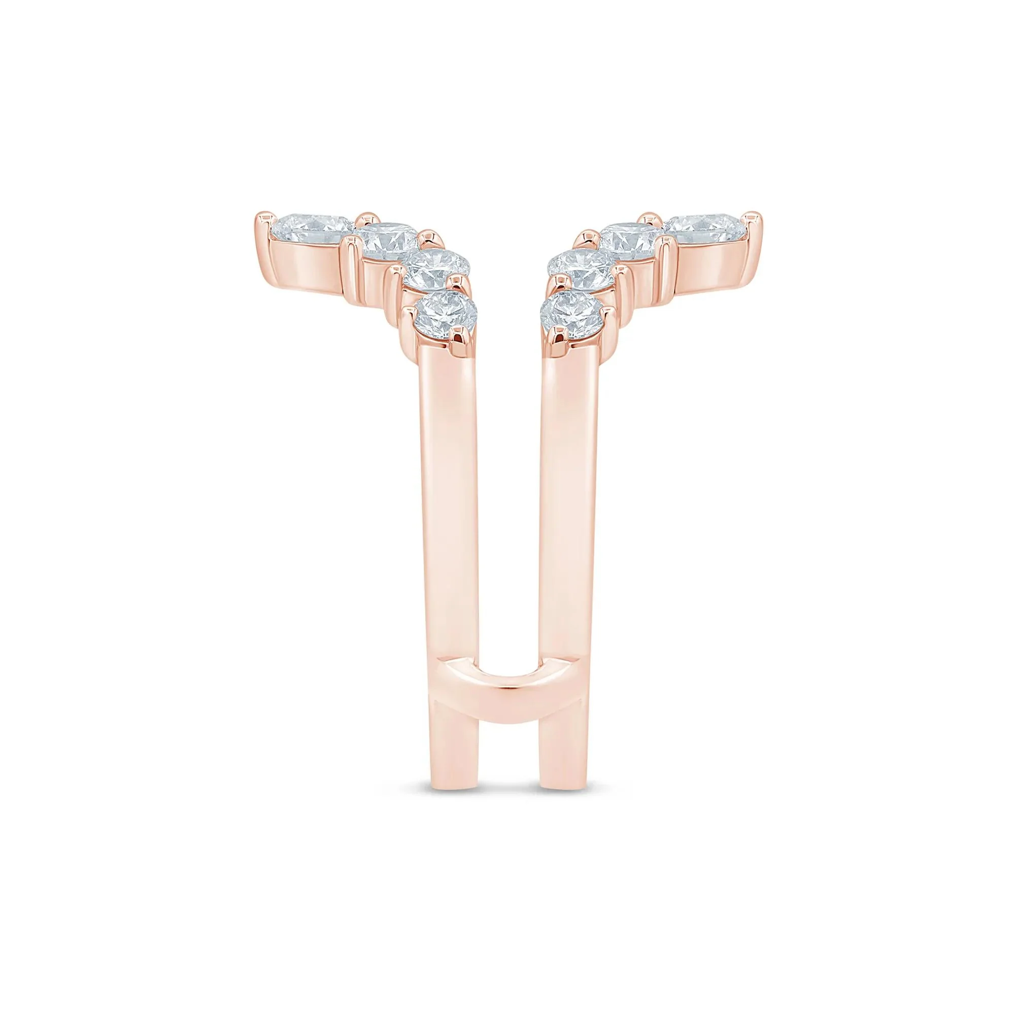 1/2 CT. Tw. Lab Grown Diamond Contour Ring Enhancer 14K Rose Gold Size 6 5mm - Image 3