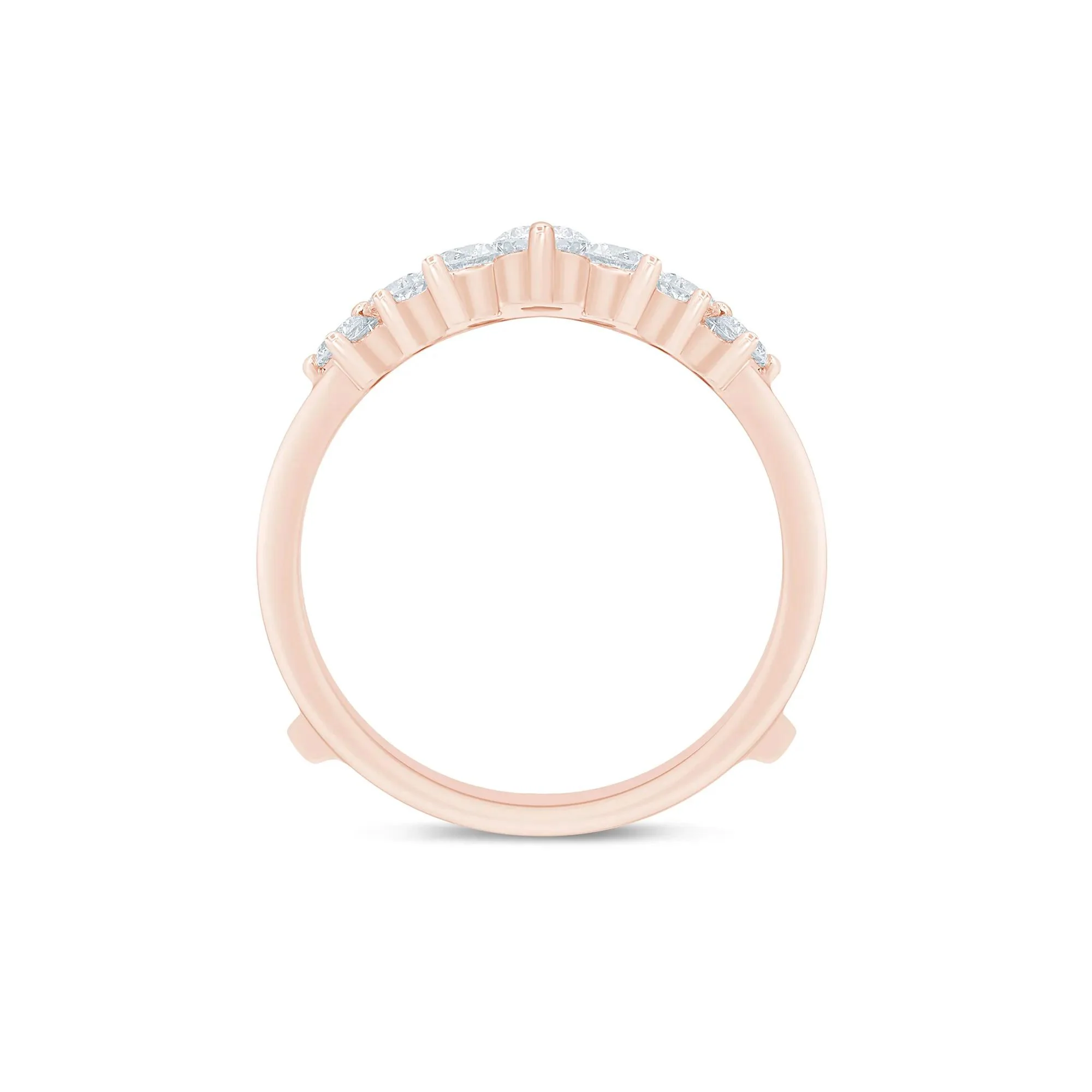 1/2 CT. Tw. Lab Grown Diamond Contour Ring Enhancer 14K Rose Gold Size 7 5mm - Image 2