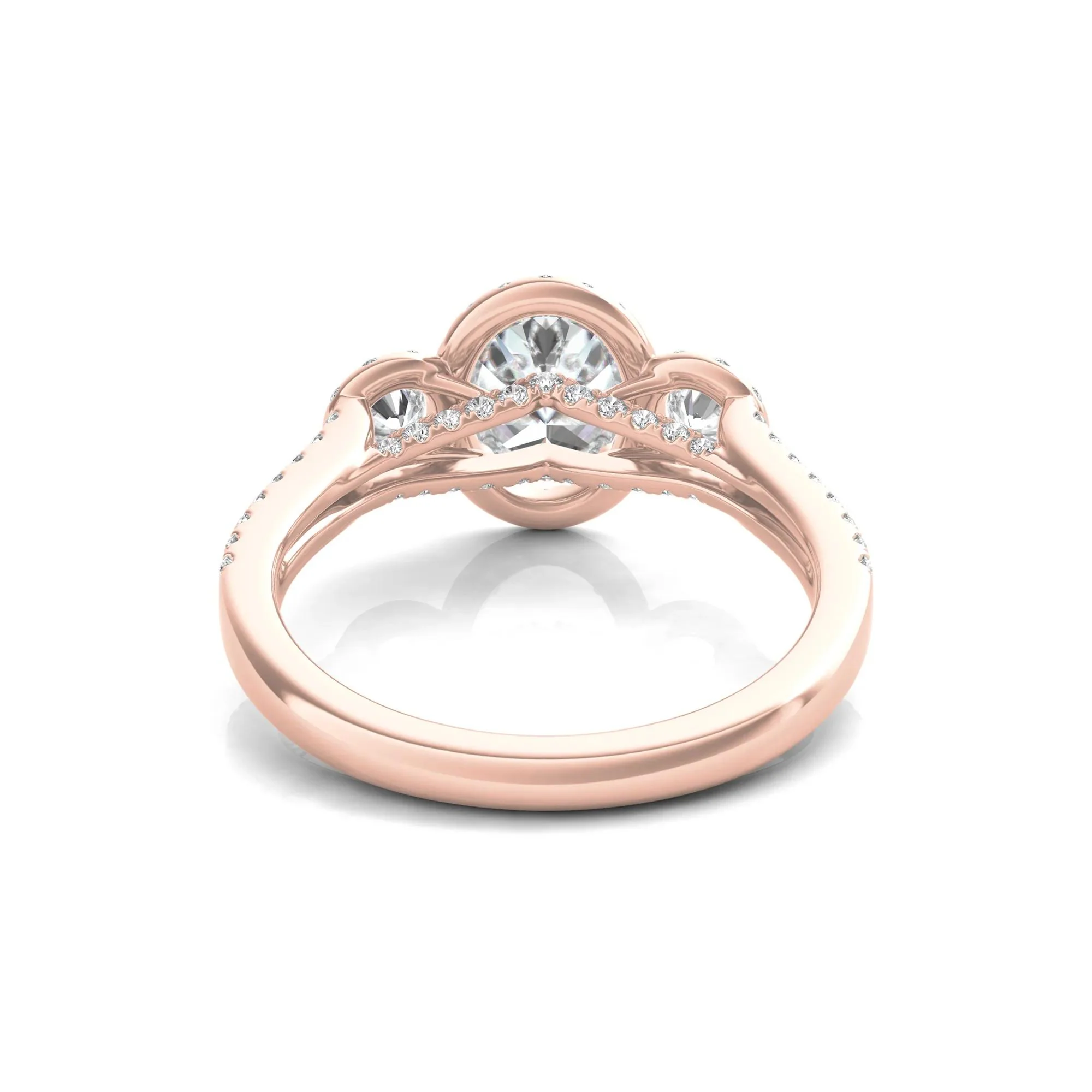 1 3/4 CT. Tw. Lab Grown Diamond Oval-Shaped Engagement Ring 14K Rose Gold Round Brilliant Cut Size 4.5 - Image 4