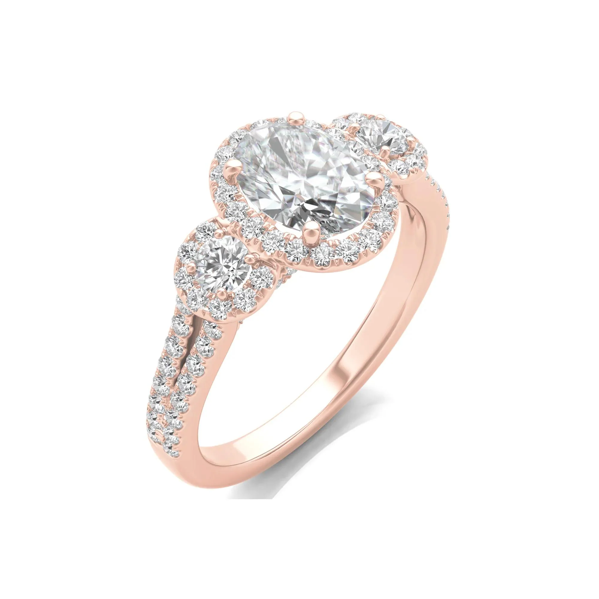 1 3/4 CT. Tw. Lab Grown Diamond Oval-Shaped Engagement Ring 14K Rose Gold Round Brilliant Cut Size 6 - Image 5