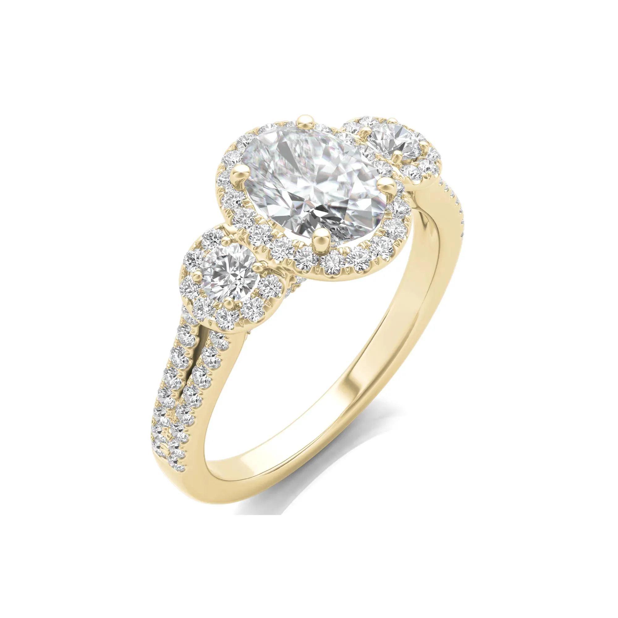 1 3/4 CT. Tw. Lab Grown Diamond Oval-Shaped Engagement Ring 14K Yellow Gold Round Brilliant Cut Size 6 - Image 5