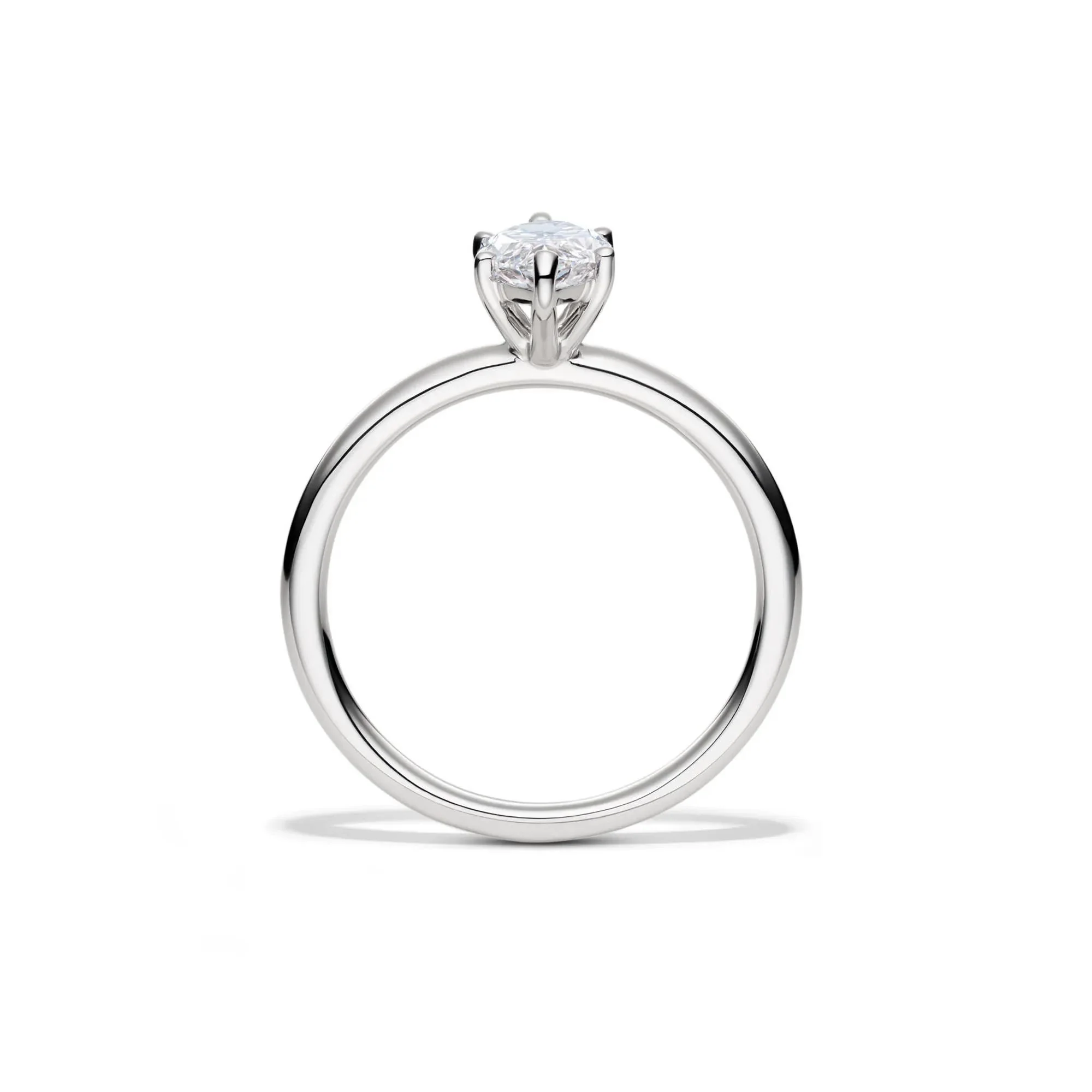 Lab Grown Diamond Marquise Engagement Ring Solitaire Platinum (1 CT.) White Size 5 2mm - Image 2