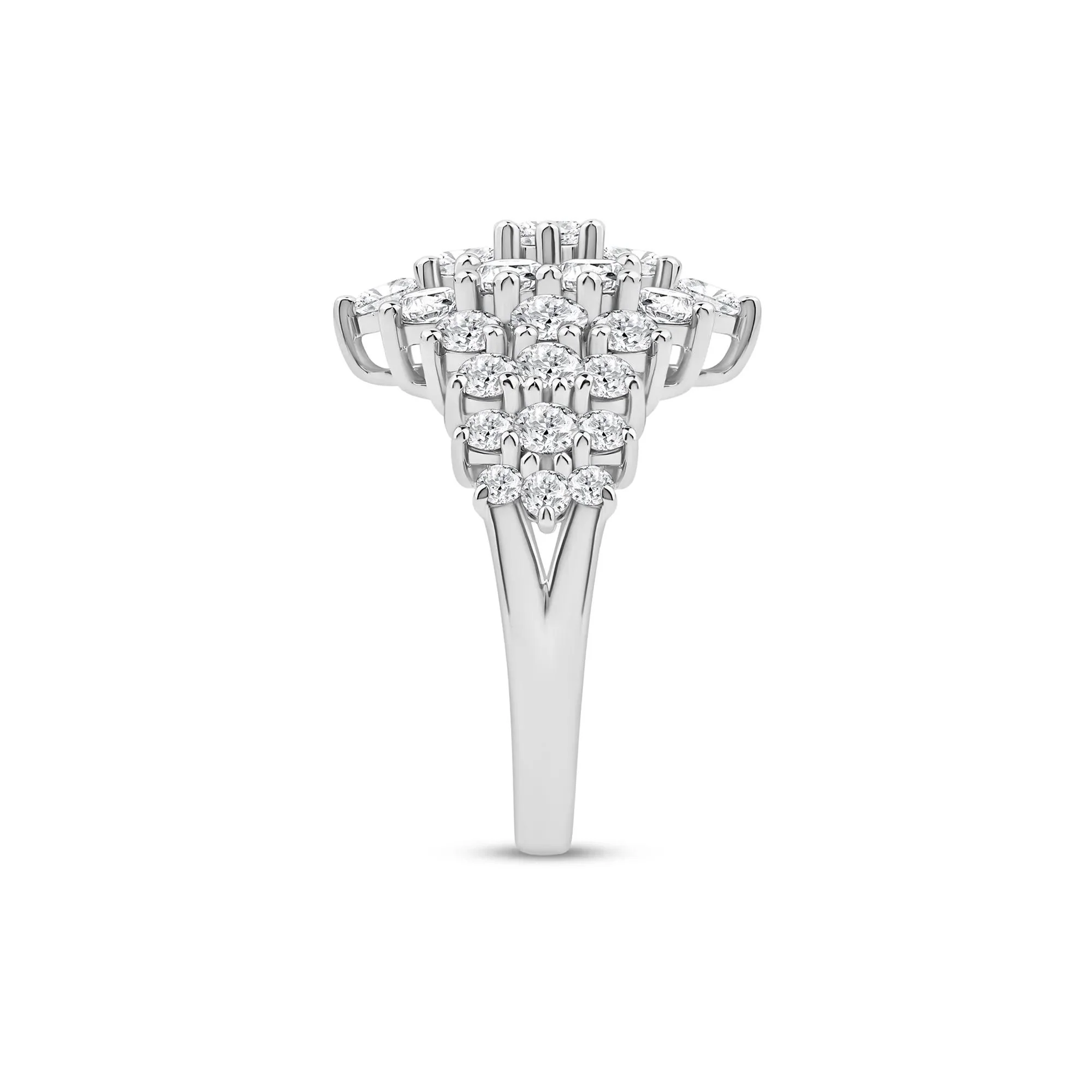 3 CT. Tw. Lab Grown Diamond Ring 14K White Gold Round Brilliant Cut Size 7.5 2mm - Image 3