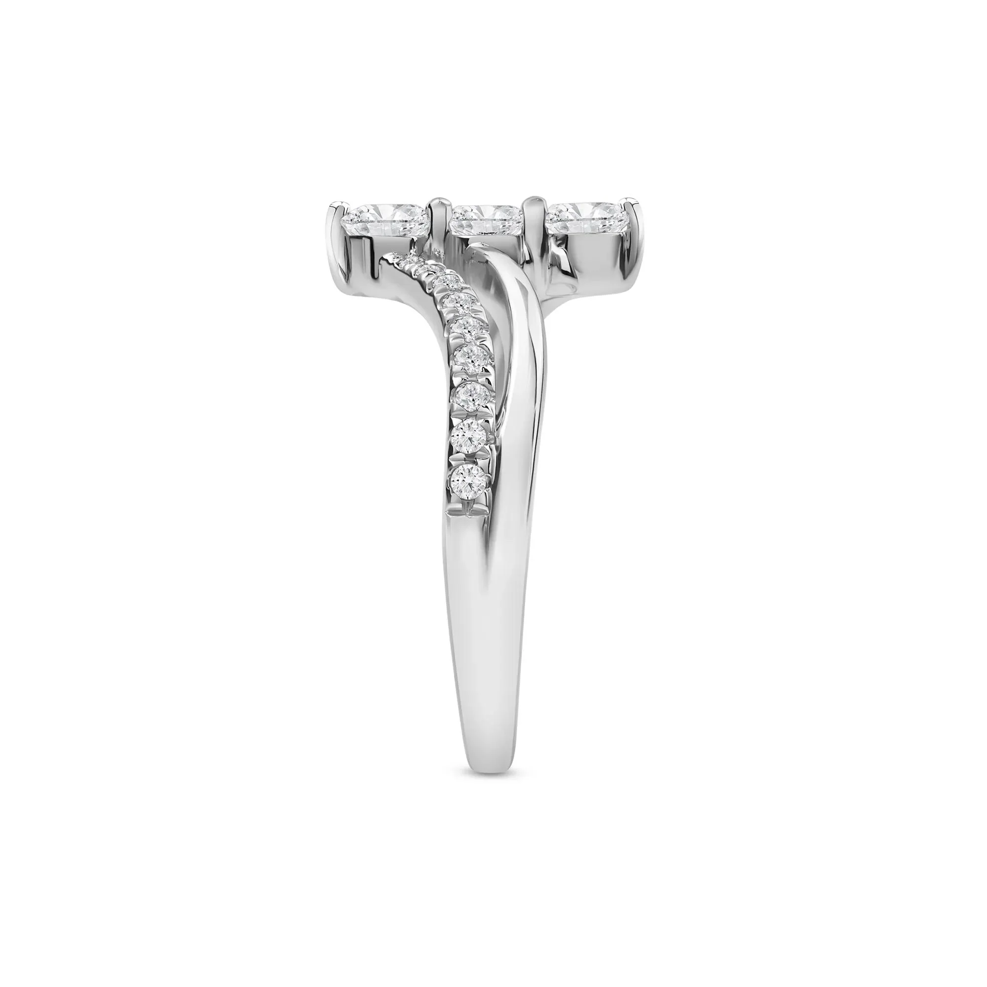 3/4 CT. Tw. Lab Grown Diamond Ring 10K White Gold Round Brilliant Cut Size 7 2mm - Image 3