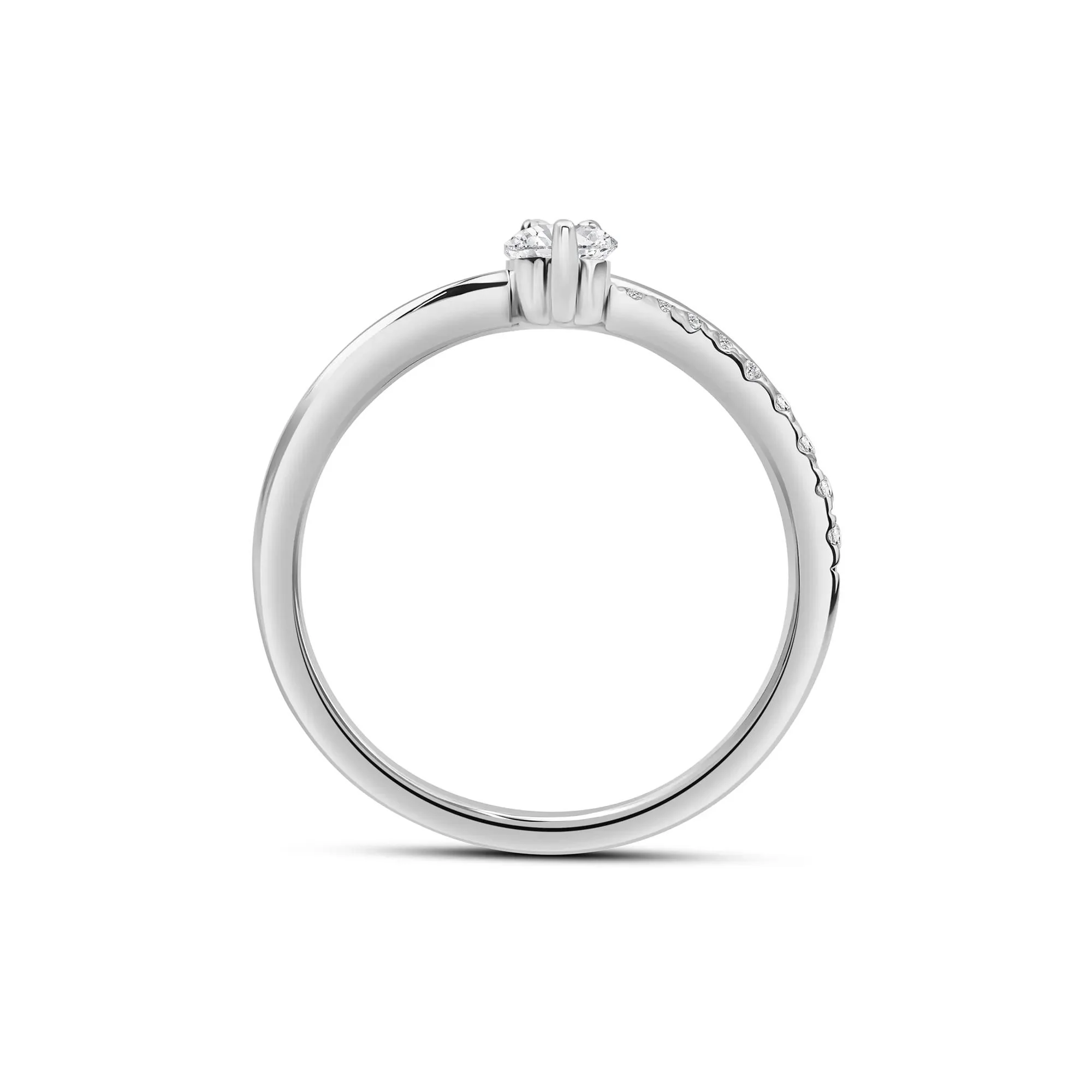 3/4 CT. Tw. Lab Grown Diamond Ring 10K White Gold Round Brilliant Cut Size 7.5 2mm - Image 2