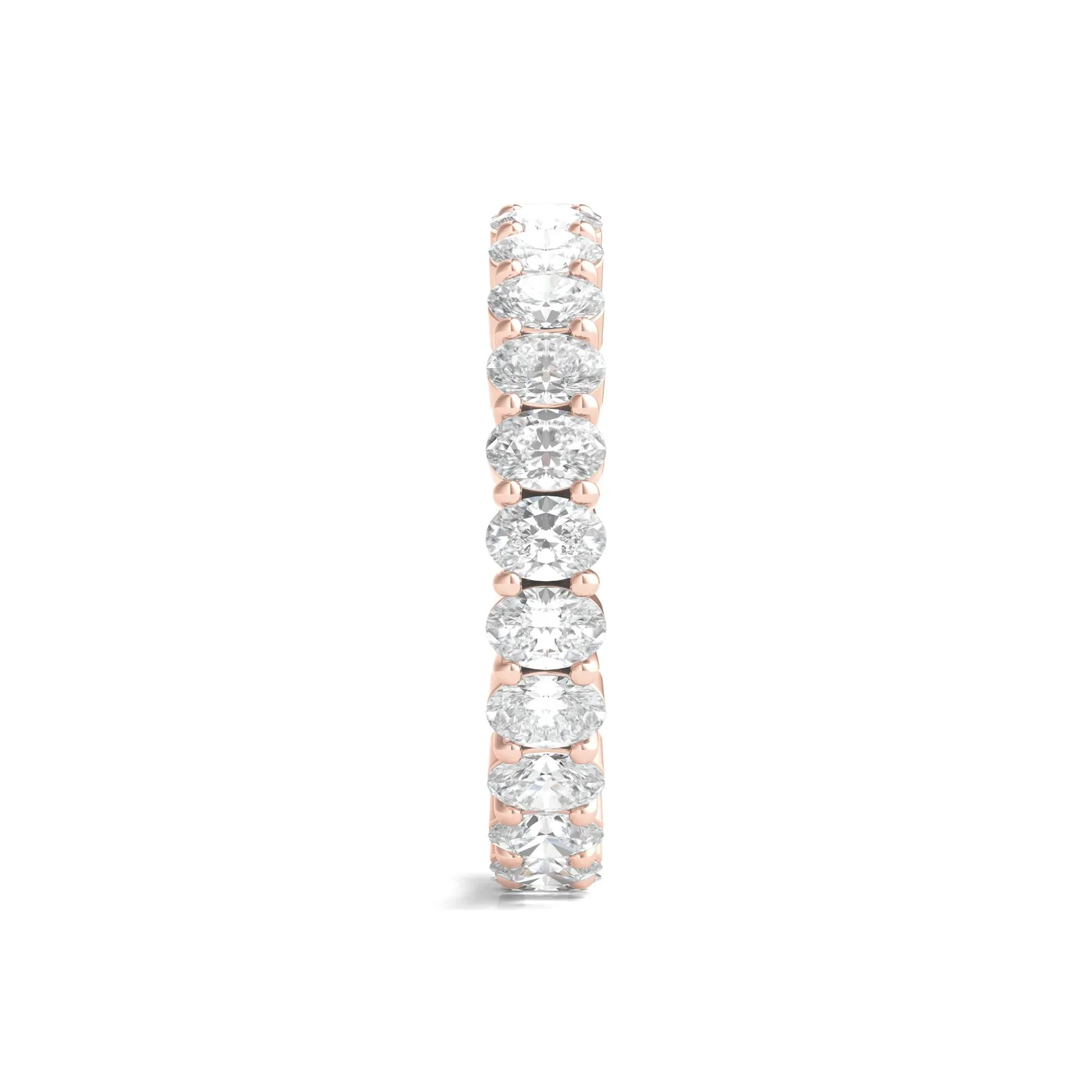 2 CT. Tw. Lab Grown Oval Diamond Eternity Band Ring 14K Rose Gold Size 6 4mm - Image 3