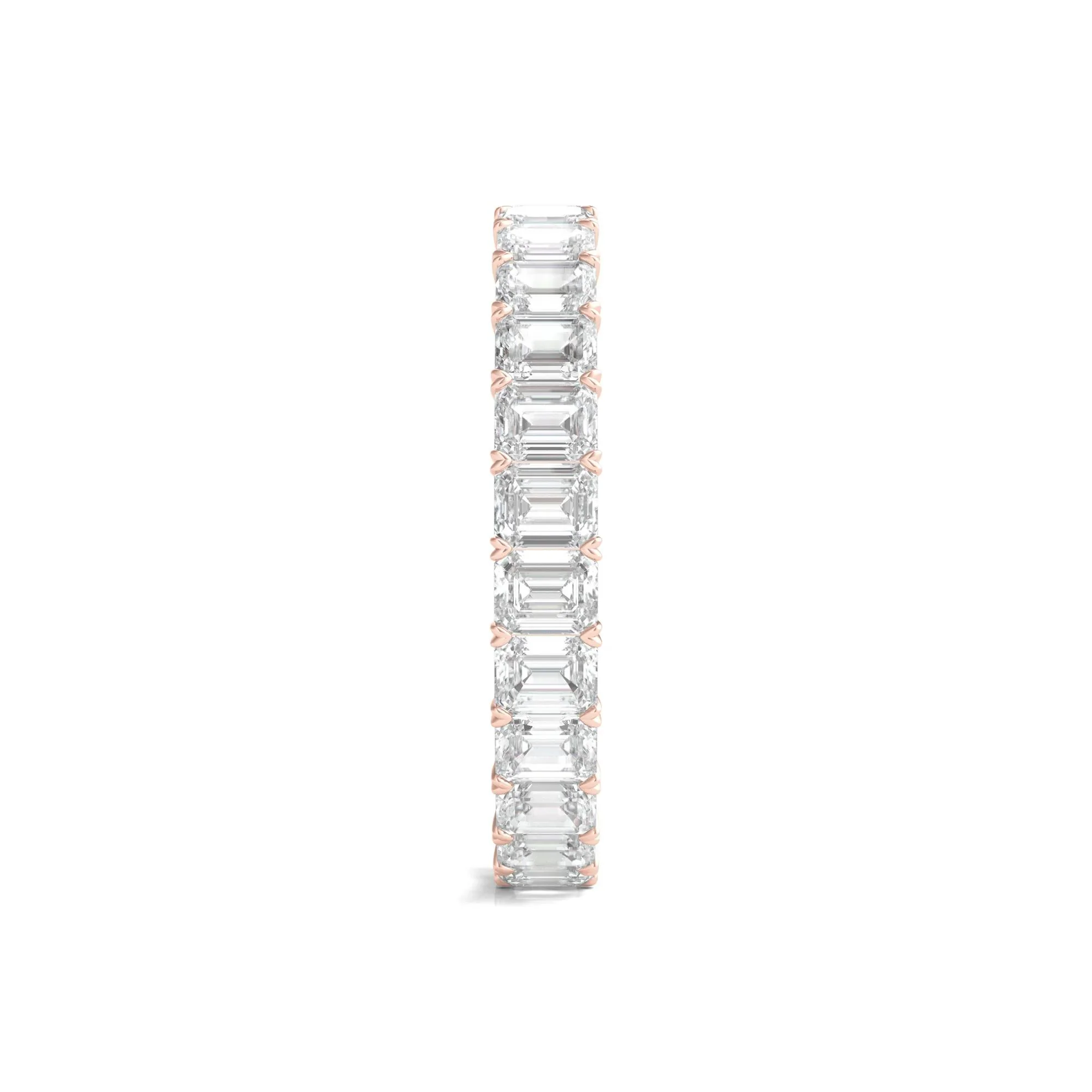 2 CT. Tw. Lab Grown Emerald-Cut Diamond Eternity Band Ring 14K Rose Gold Size 4.5 2mm - Image 3