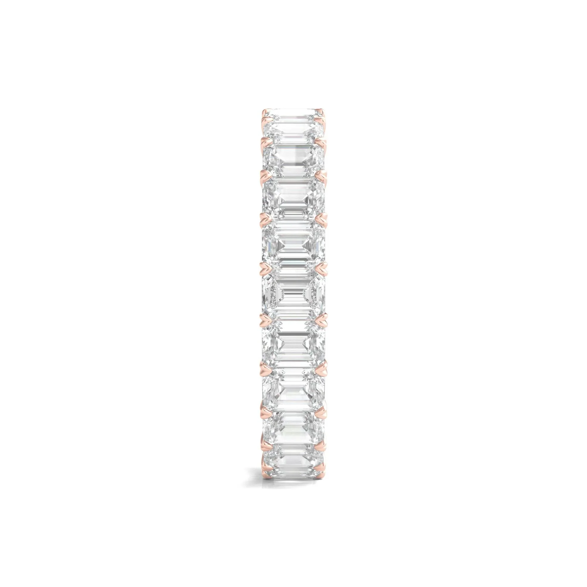 3 CT. Tw. Lab Grown Emerald-Cut Diamond Eternity Band Ring 14K Rose Gold Size 8 3mm - Image 3