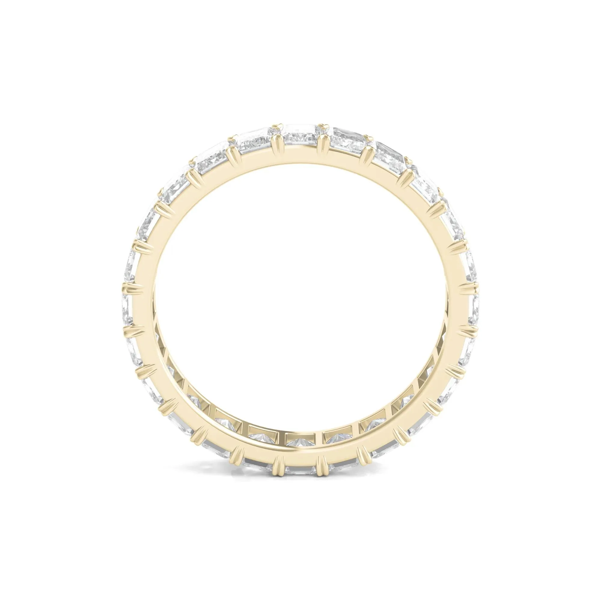 3 CT. Tw. Lab Grown Emerald-Cut Diamond Eternity Band Ring 14K Yellow Gold Size 8.5 3mm - Image 2