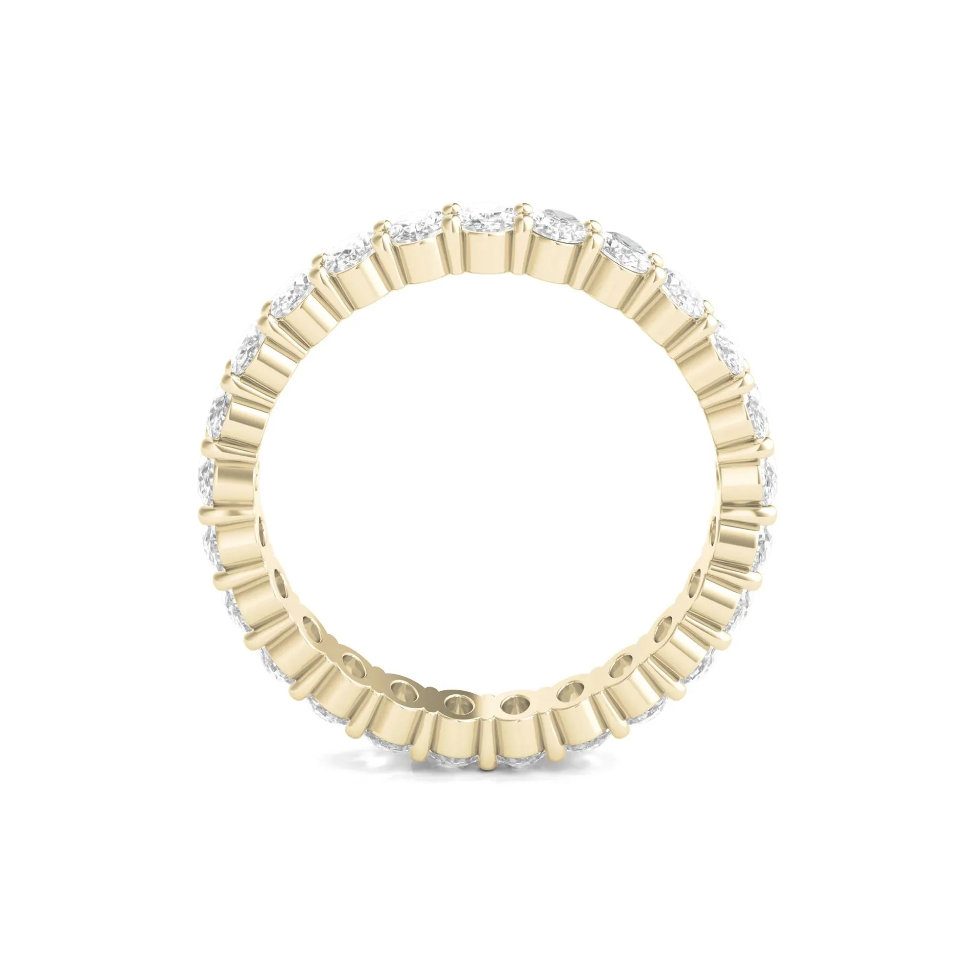 2 CT. Tw. Lab Grown Oval Diamond Eternity Band Ring 14K Yellow Gold Size 5 4mm - Image 2