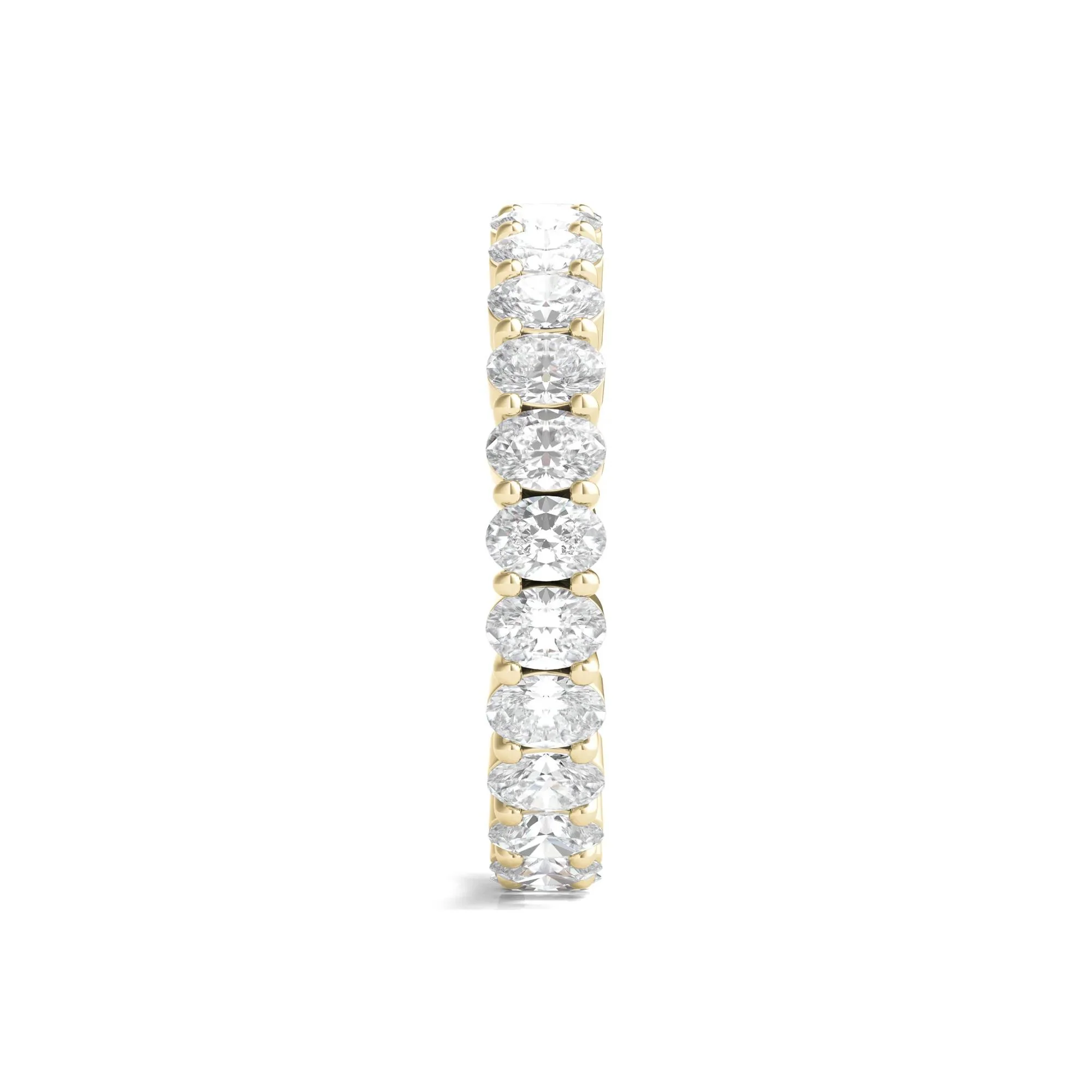 2 CT. Tw. Lab Grown Oval Diamond Eternity Band Ring 14K Yellow Gold Size 6 4mm - Image 3