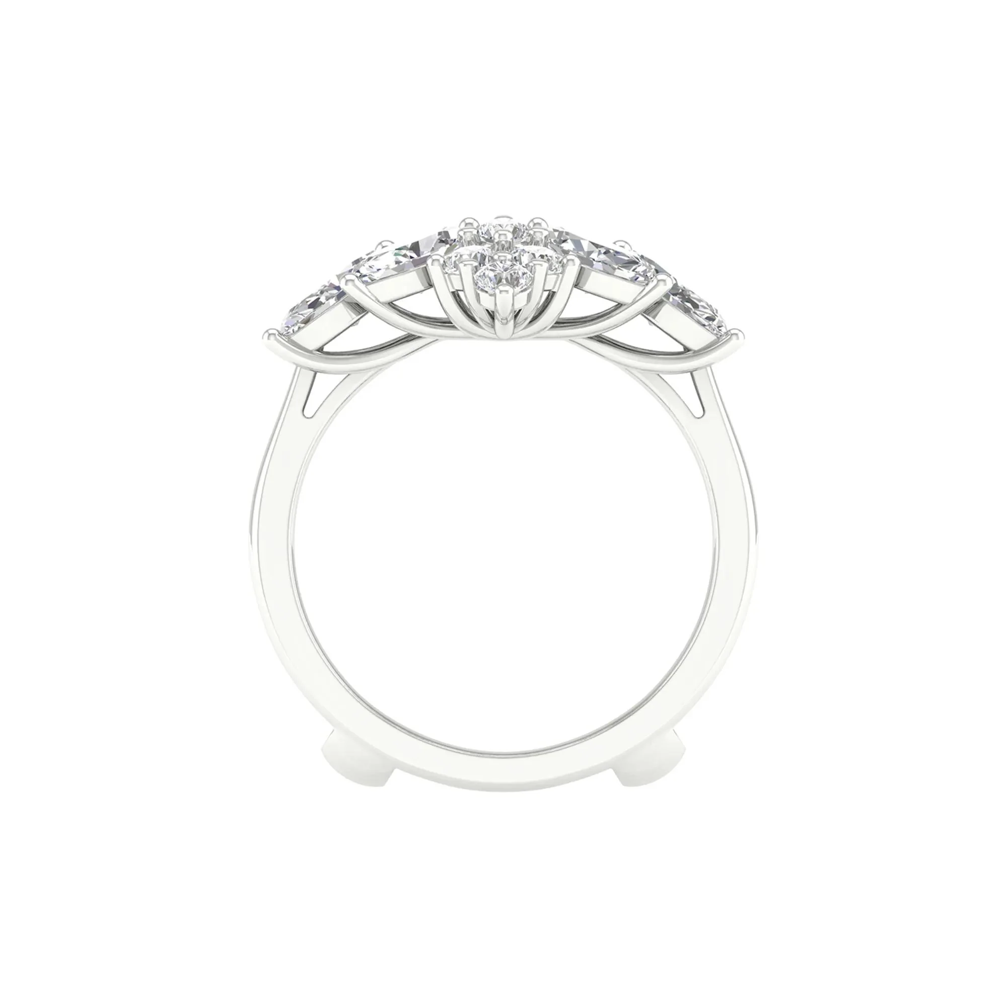 2 CT. Tw. Lab Grown Diamond Insert 14K White Gold Ring Round Brilliant Cut Size 7 - Image 2