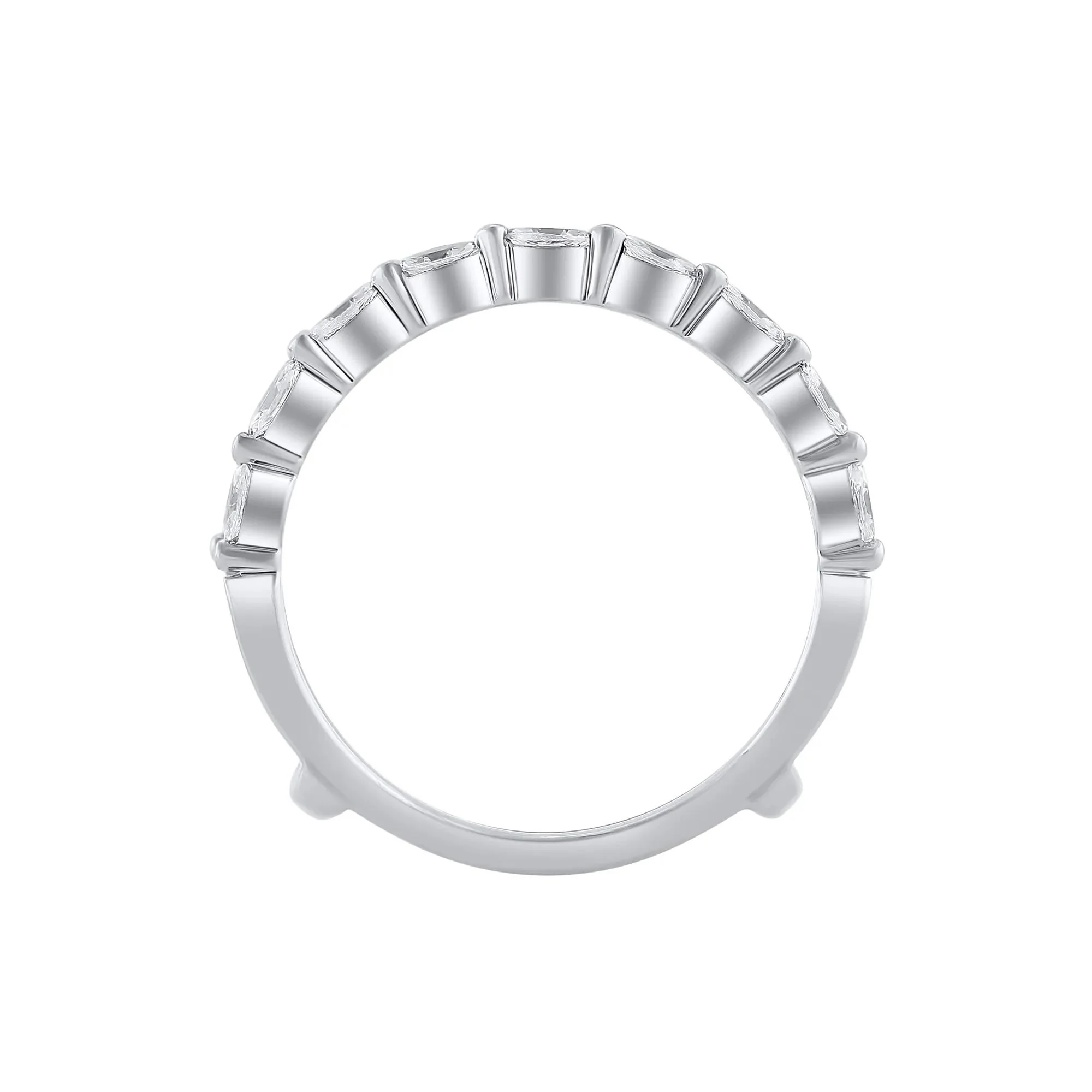 1/2 CT. Tw. Lab Grown Diamond Marquise-Shaped Ring Insert 14K White Gold Size 7.5 - Image 2