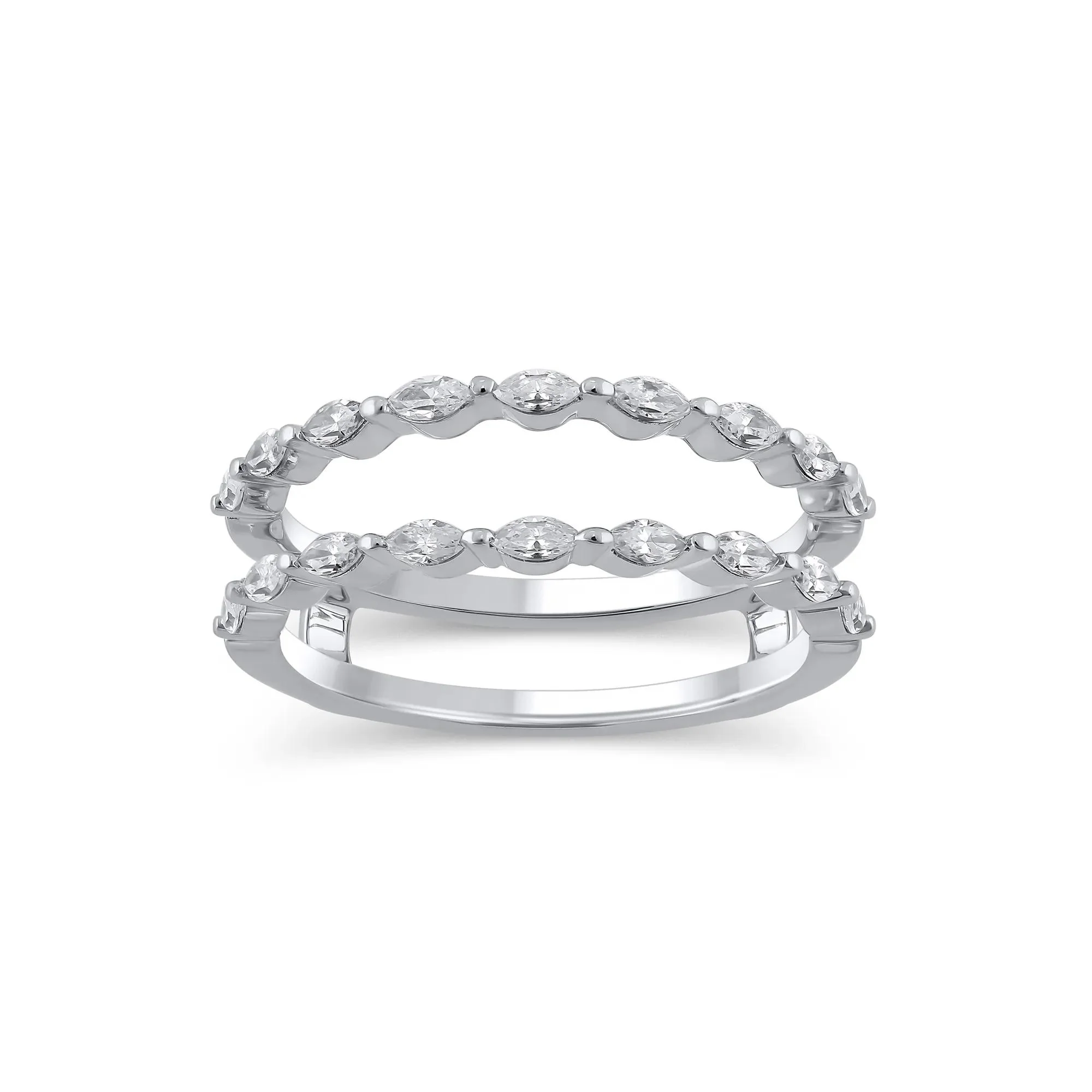 1/2 CT. Tw. Lab Grown Diamond Marquise-Shaped Ring Insert 14K White Gold Size 8.5