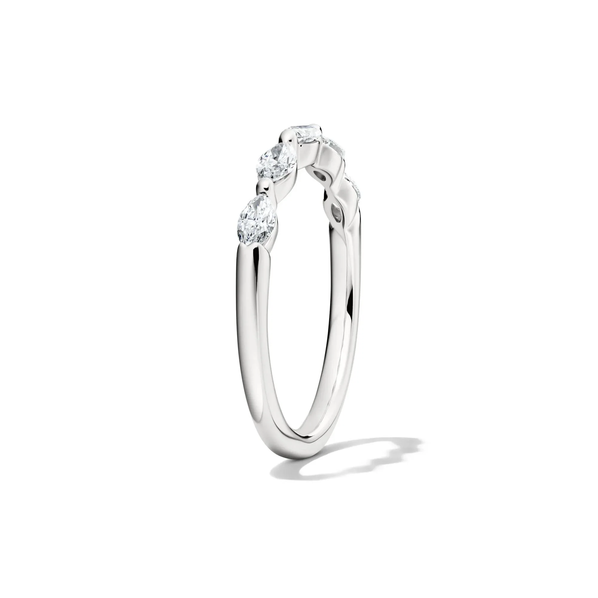 1/2 CT. Tw. Lab Grown Diamond Marquise Anniversary Band Ring 14K White Gold Size 7.5 - Image 3