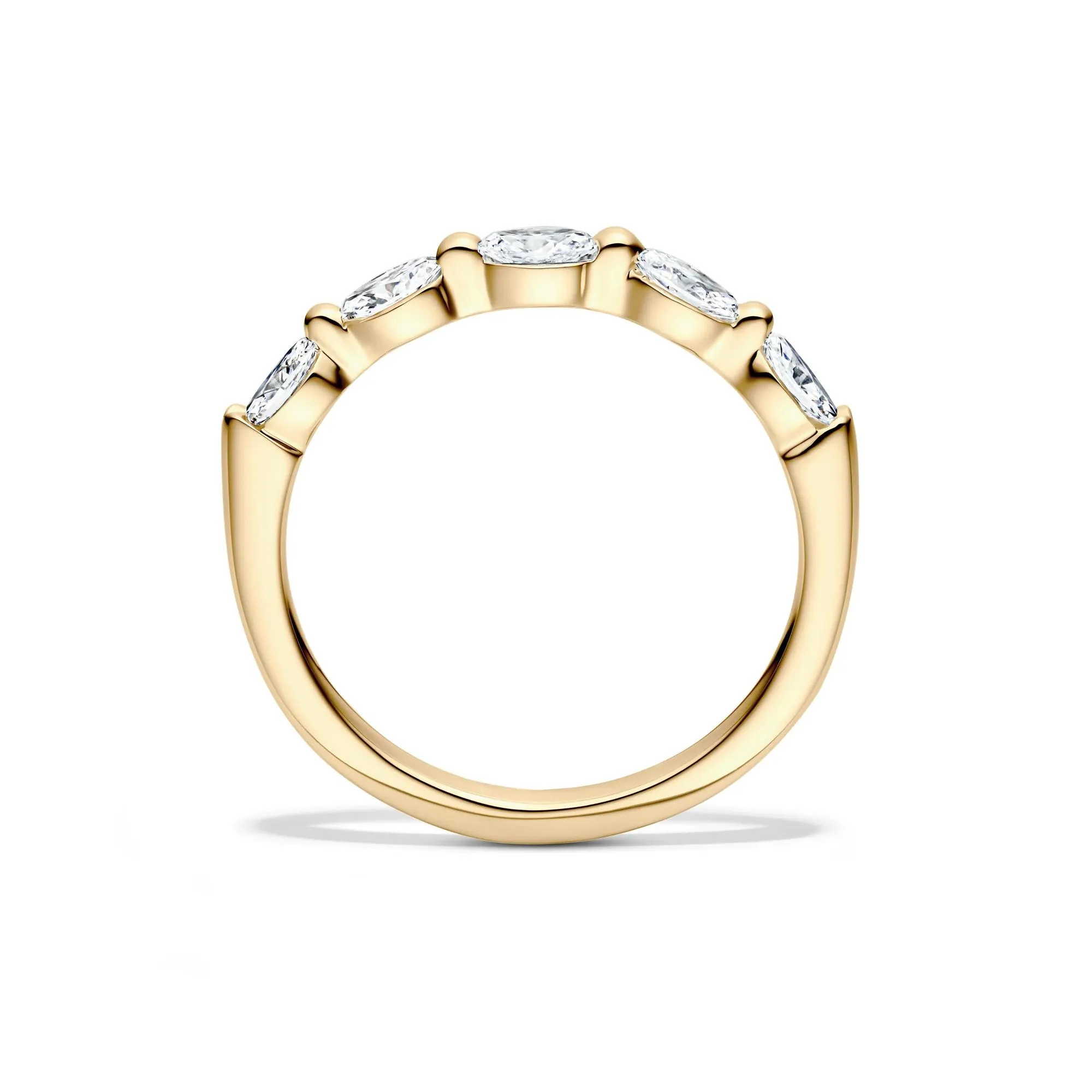 1/2 CT. Tw. Lab Grown Diamond Marquise Anniversary Band Ring 14K Yellow Gold Size 7.5 - Image 2