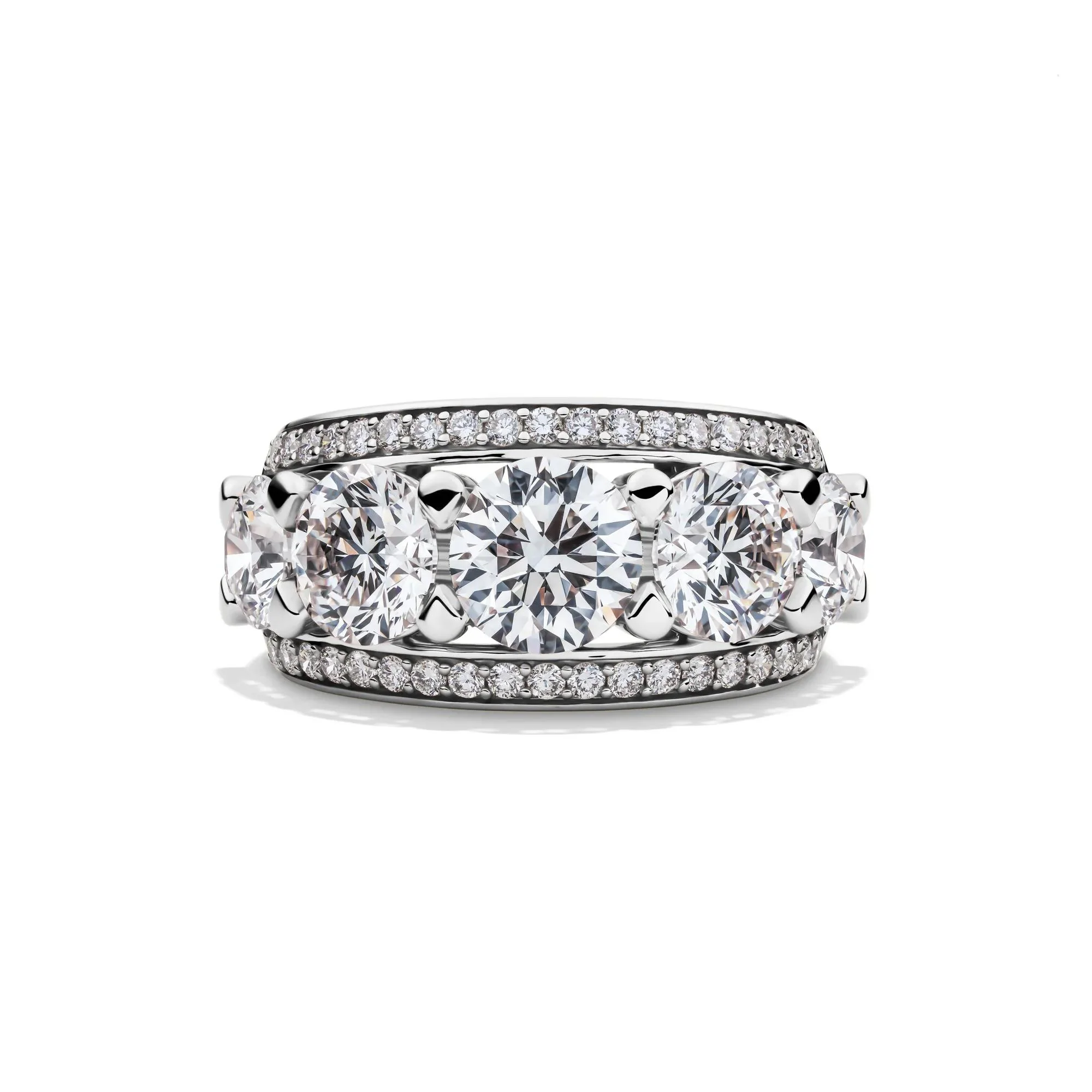 6 CT. Tw. Lab Grown Diamond Multi-Row Anniversary Band Ring 14K White Gold Size 7.5