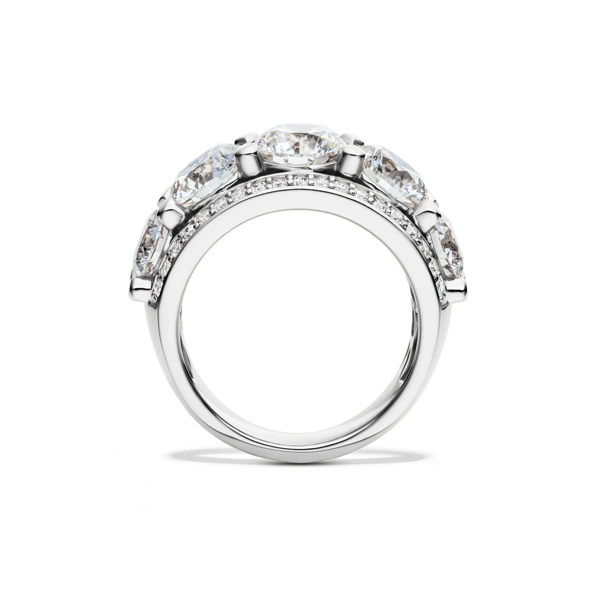 6 CT. Tw. Lab Grown Diamond Multi-Row Anniversary Band Ring 14K White Gold Size 7.5 - Image 2