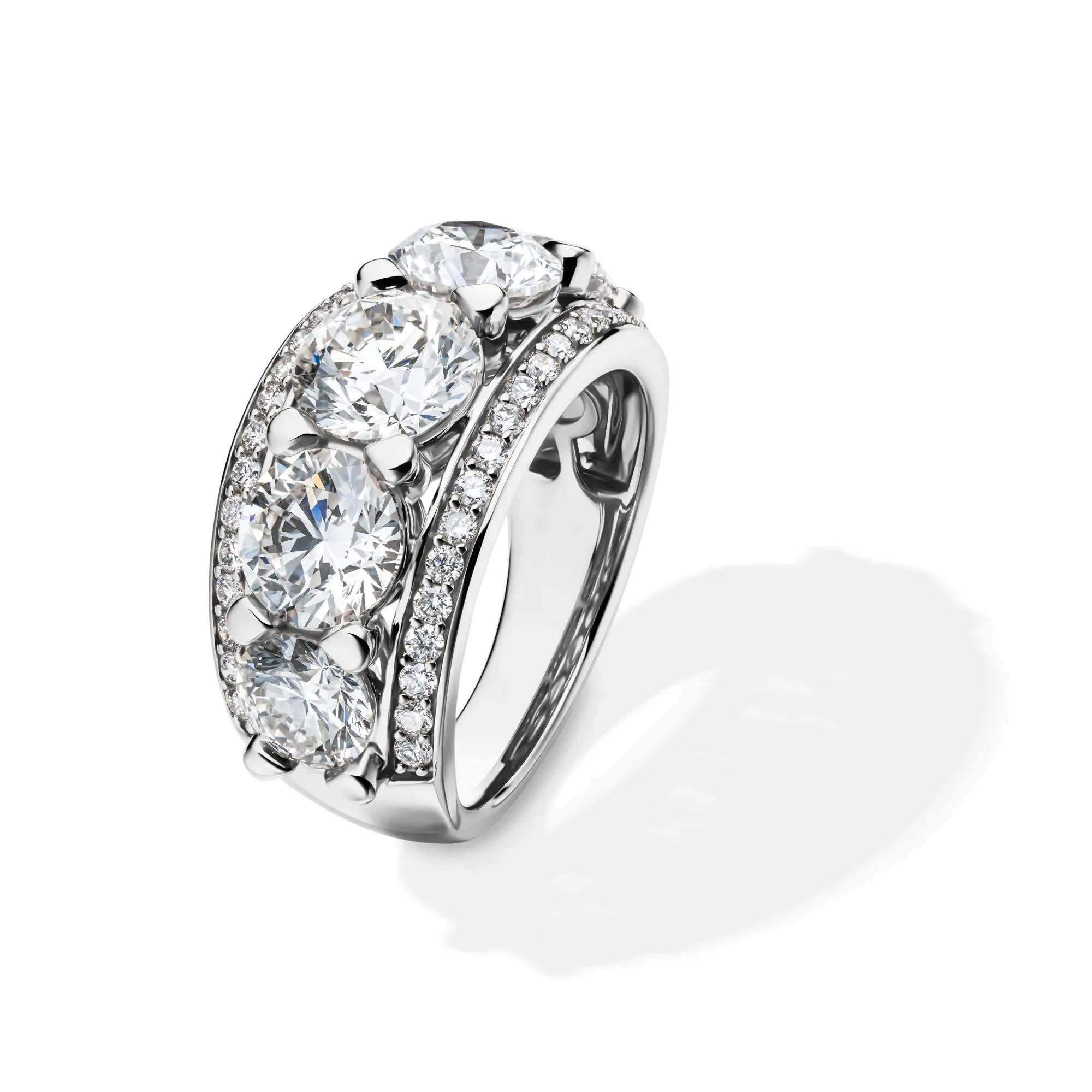6 CT. Tw. Lab Grown Diamond Multi-Row Anniversary Band Ring 14K White Gold Size 8 - Image 4