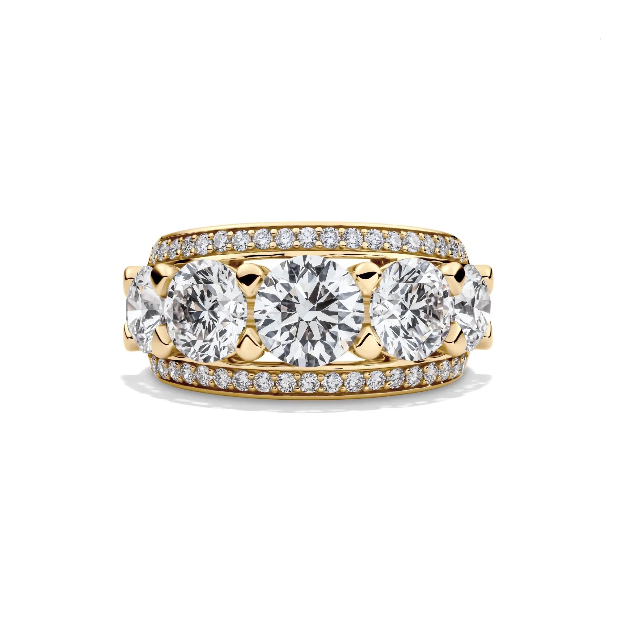 6 CT. Tw. Lab Grown Diamond Multi-Row Anniversary Band Ring 14K Yellow Gold Size 6.5