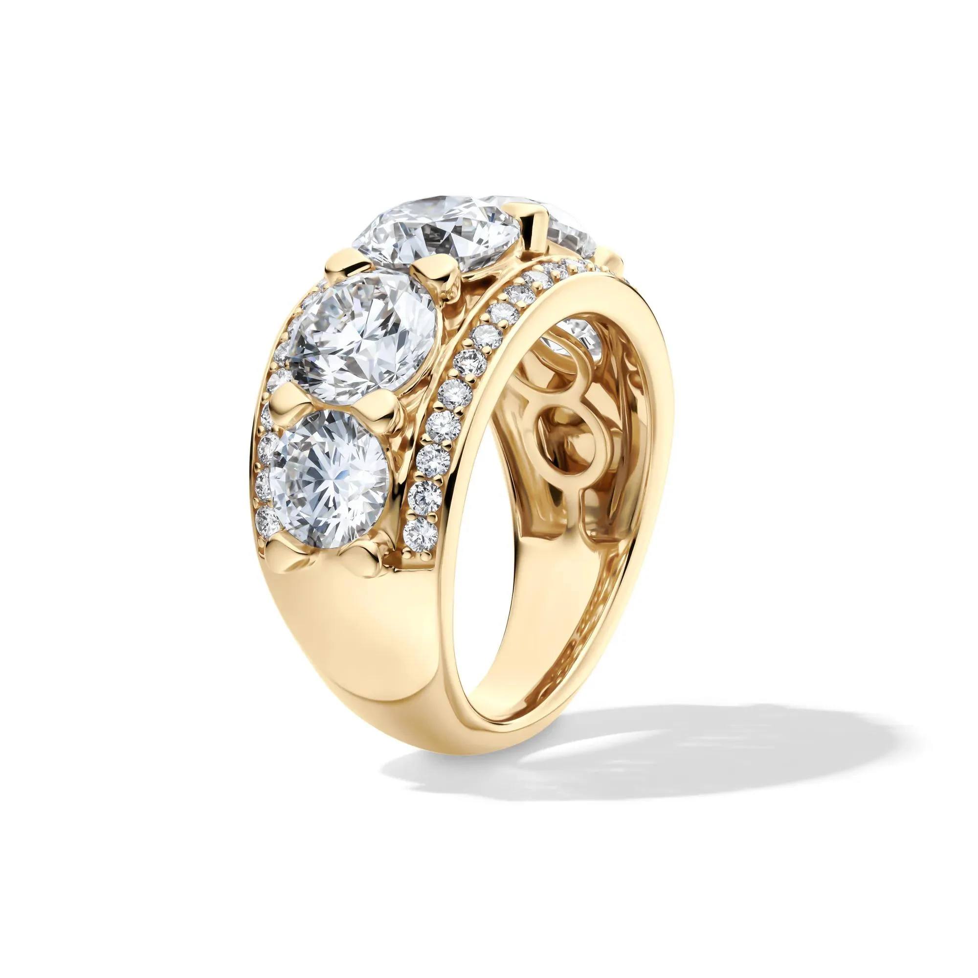 6 CT. Tw. Lab Grown Diamond Multi-Row Anniversary Band Ring 14K Yellow Gold Size 7 - Image 3