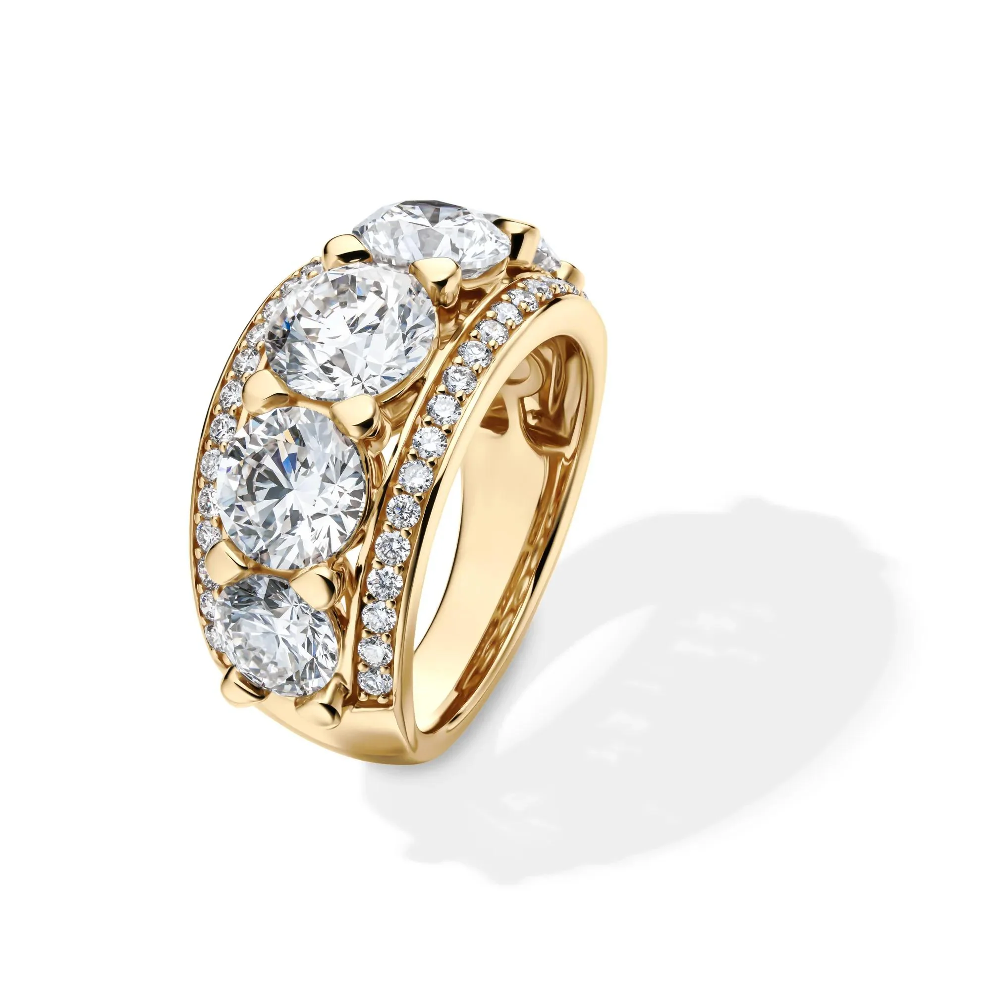 6 CT. Tw. Lab Grown Diamond Multi-Row Anniversary Band Ring 14K Yellow Gold Size 7.5 - Image 4