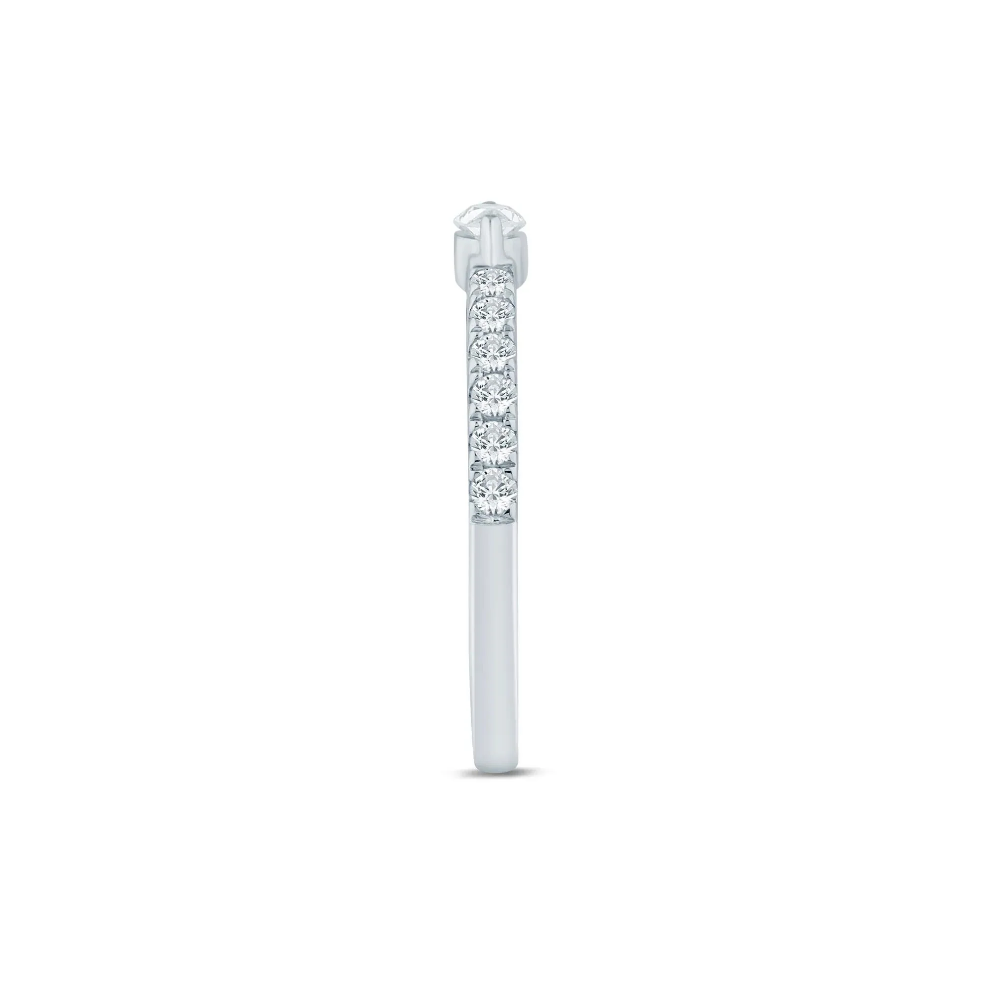3/8 CT. Tw. Lab Grown Diamond Marquise-Cut Open Band Ring 14K White Gold Size 7.5 1.5mm - Image 3
