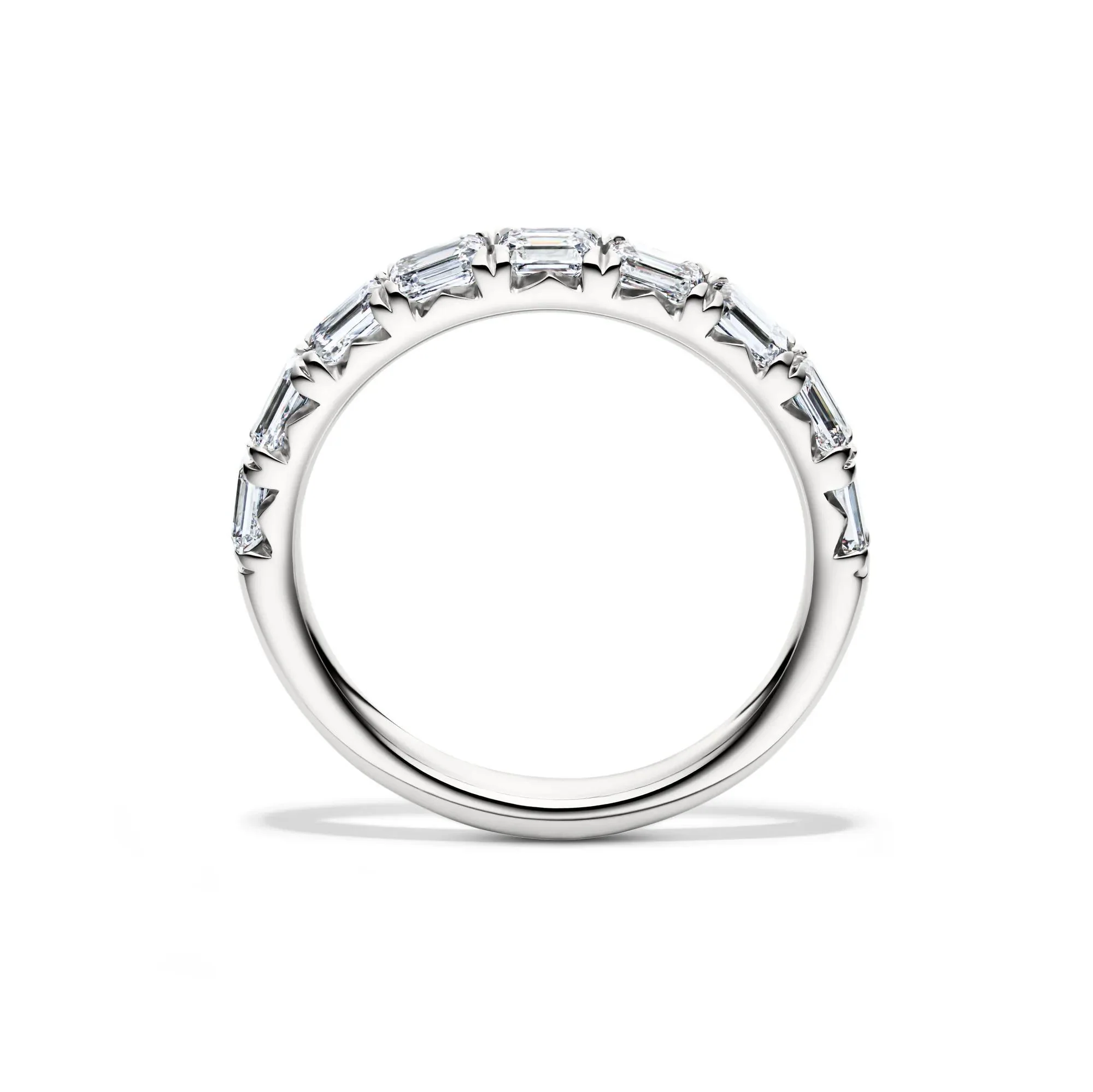 1 CT. Tw. Lab Grown Diamond East-West Band Ring Platinum White Size 8.5 3.5mm - Image 2