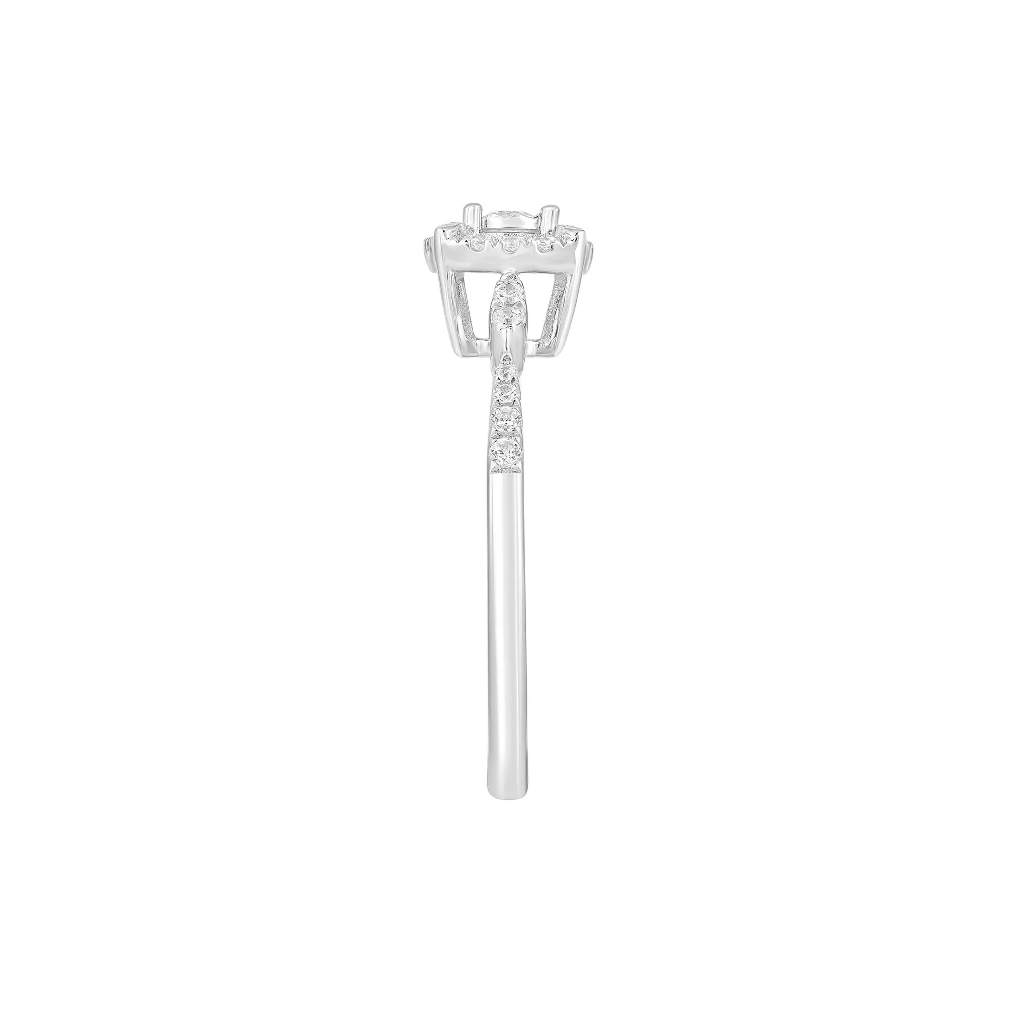 1/4 CT. Tw. Diamond Promise Ring 10K White Gold Round Brilliant Cut Size 8 - Image 3