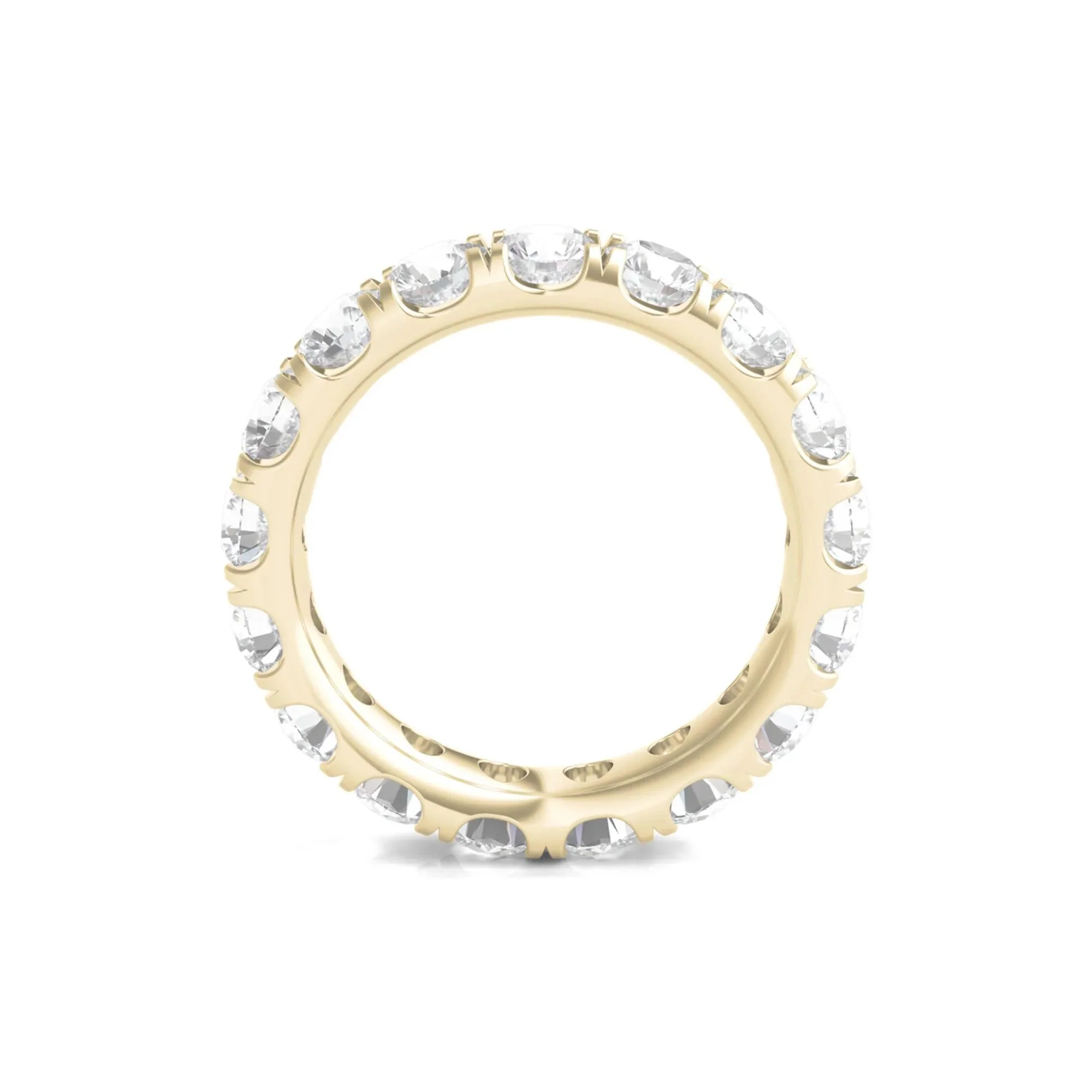 4 CT. Tw. Lab Grown Round Diamond Eternity Band Ring 14K Yellow Gold Round Brilliant Cut Size 7 2mm - Image 2